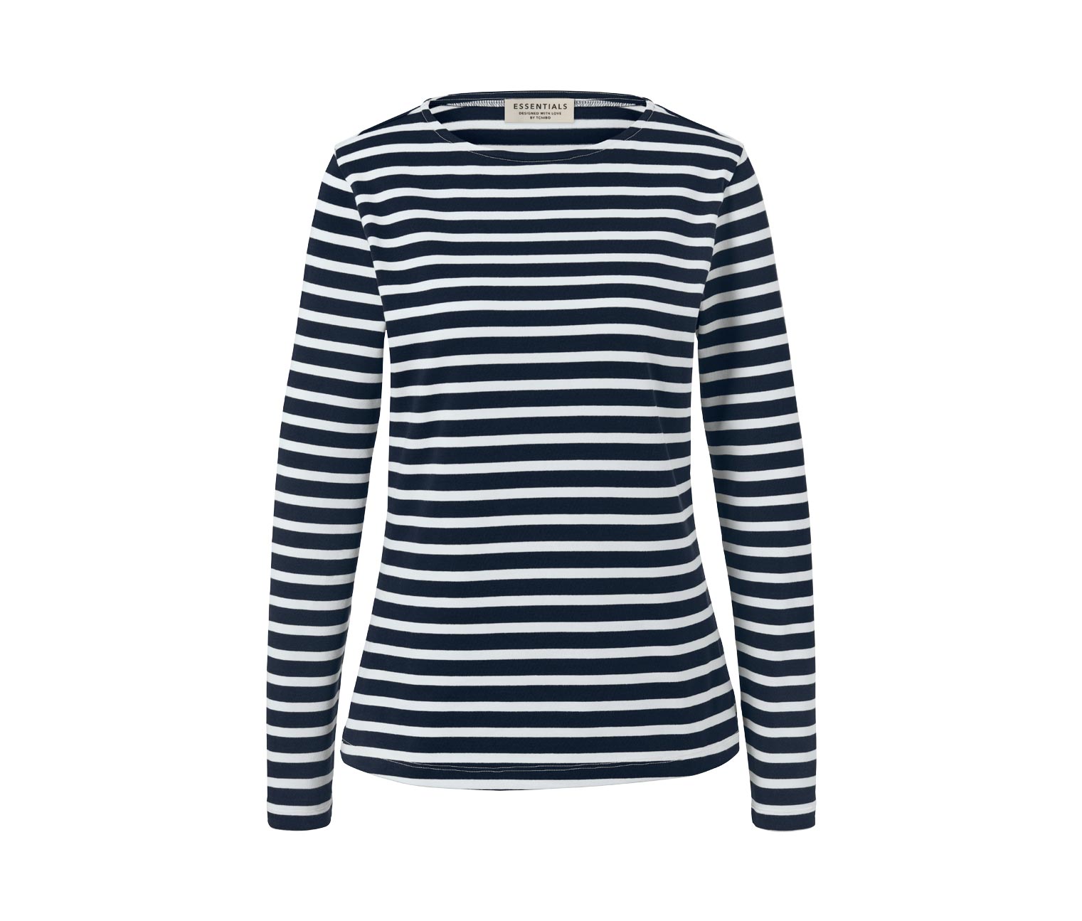 Thumbnail - Tchibo - Gestreiftes Langarmshirt - Damen - Gr. S - dunkelblau/gestreift