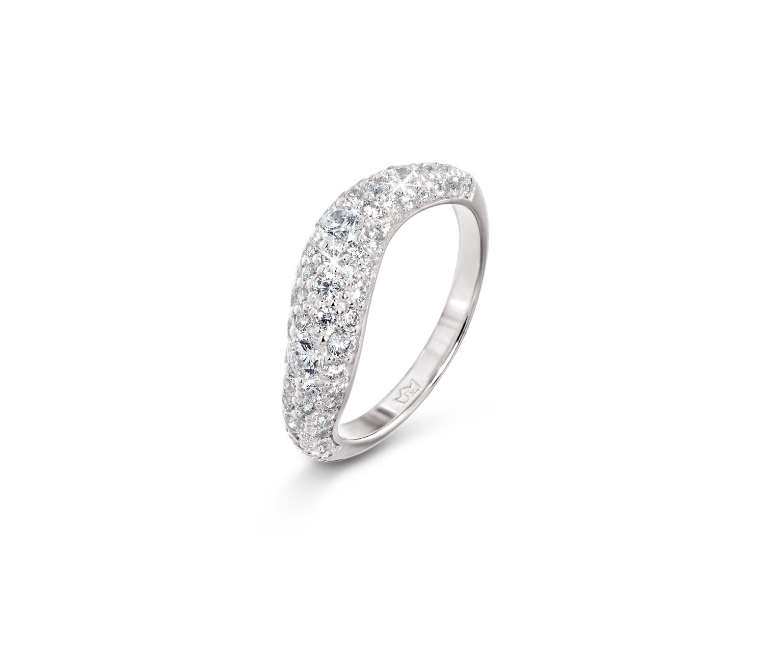 Thumbnail - Tchibo - 925 Silber Ring Wave - Damen - Gr. 17 - silber
