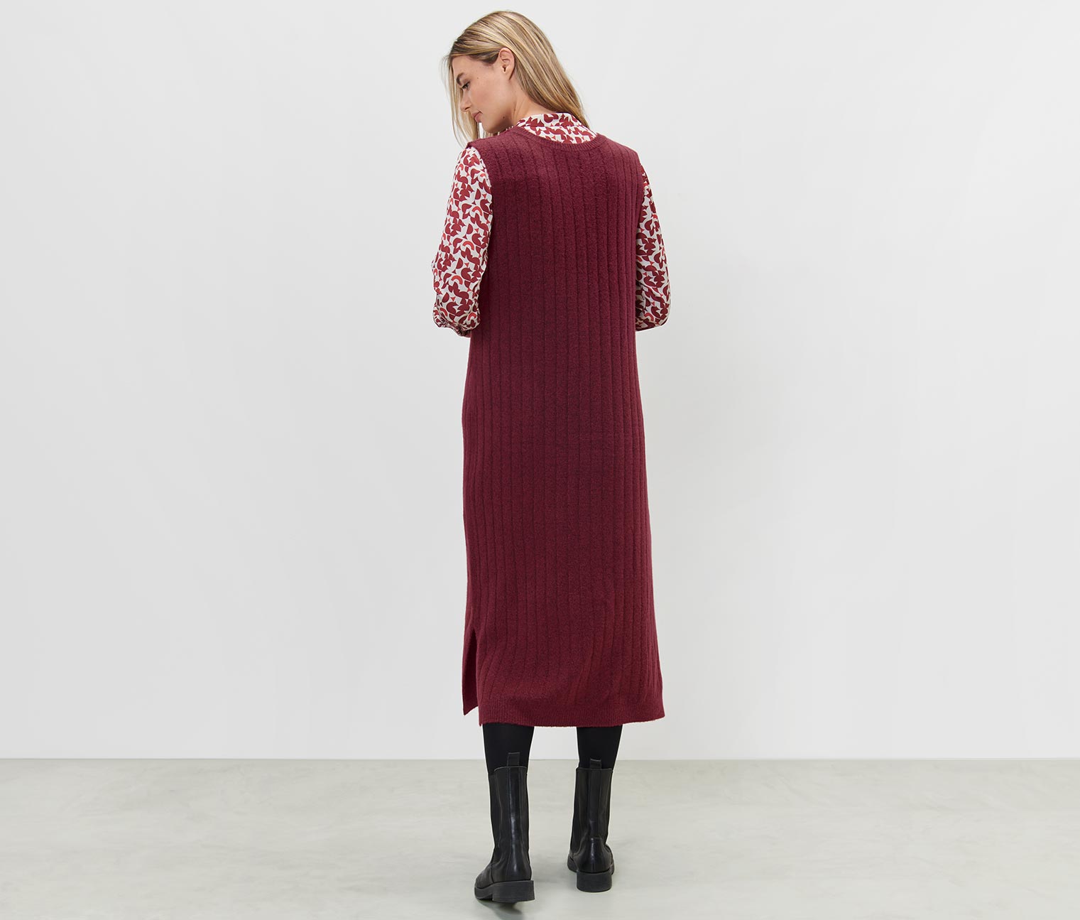 Thumbnail - Tchibo - Geripptes Strickkleid - Damen - Gr. M - rot