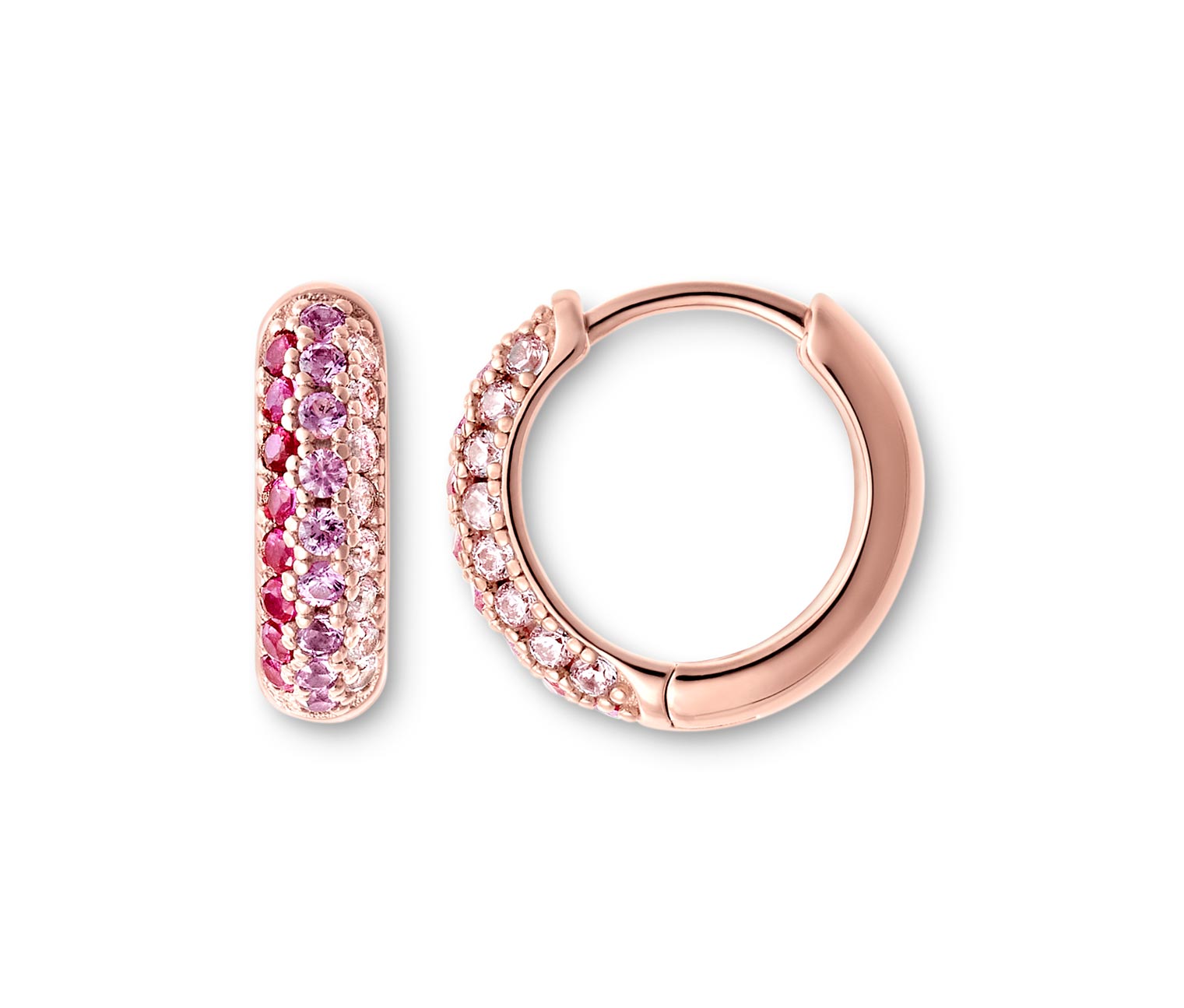 Thumbnail - Tchibo - 925 Silber Creolen pavé - rosa