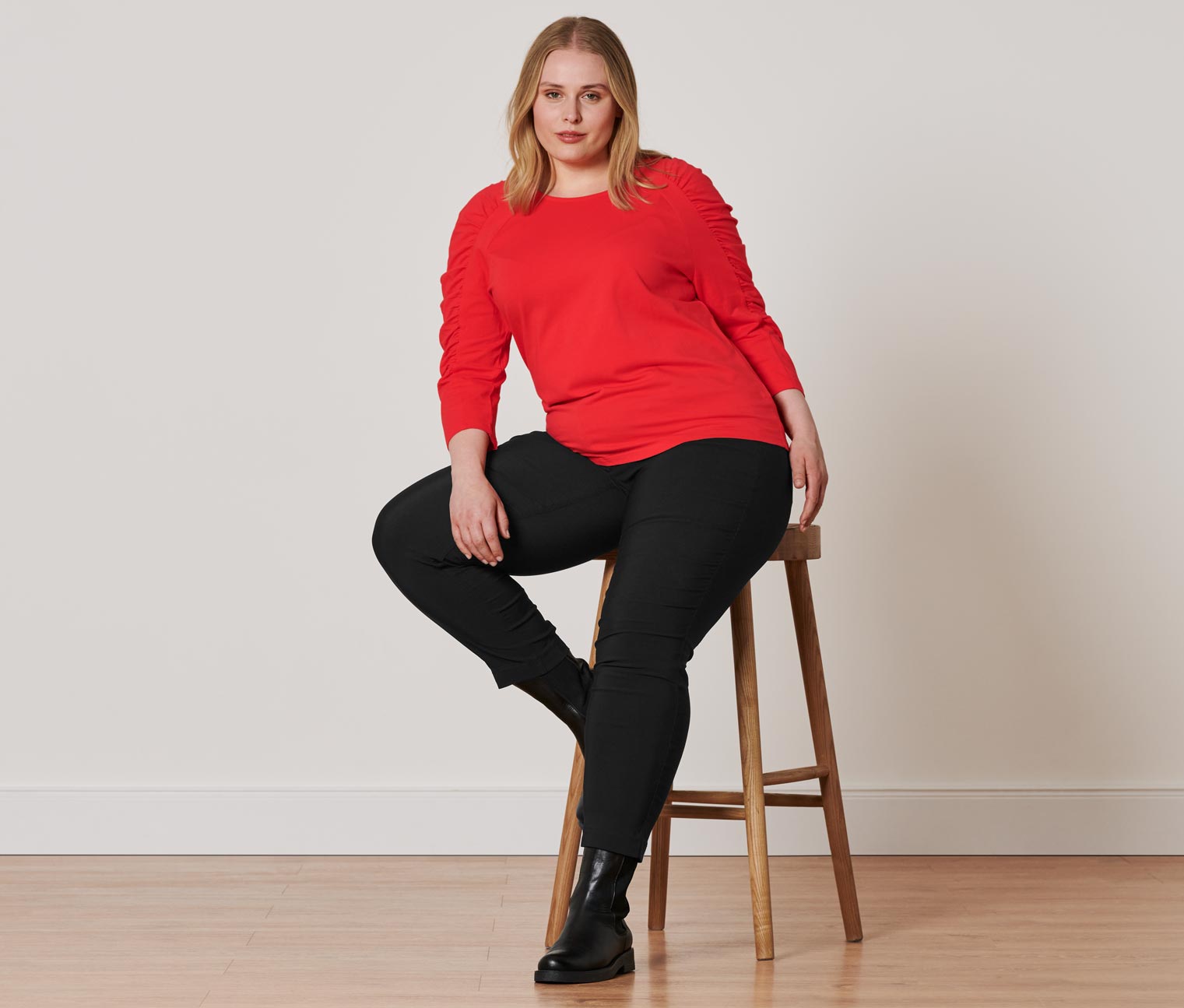 Thumbnail - Tchibo - Shirt mit 3/4-Arm - Damen - Gr. L - rot