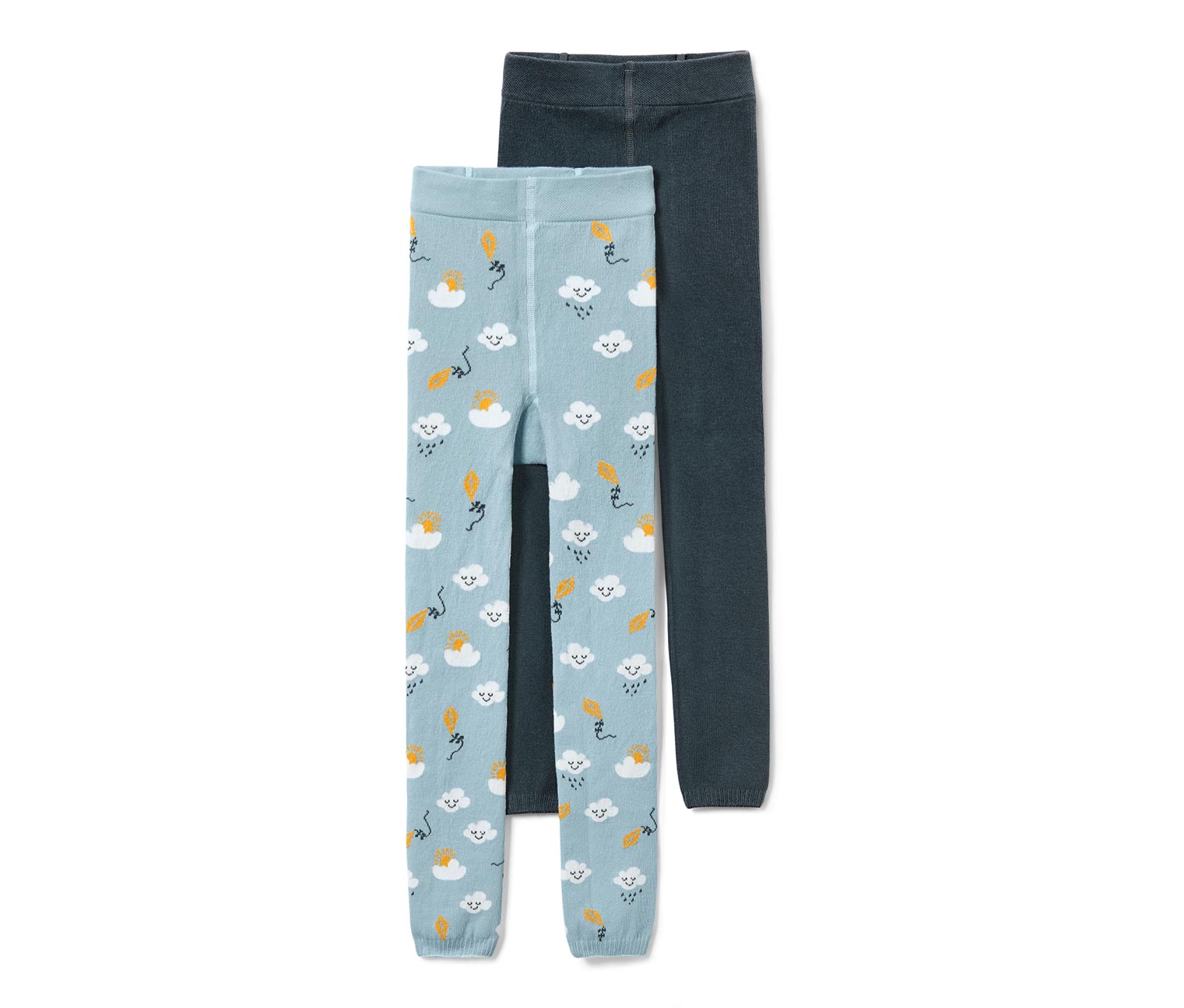 Thumbnail - Tchibo - 2 Kleinkinder-Strickleggings - Herren - Gr. 110/116 - hellblau/jacquard
