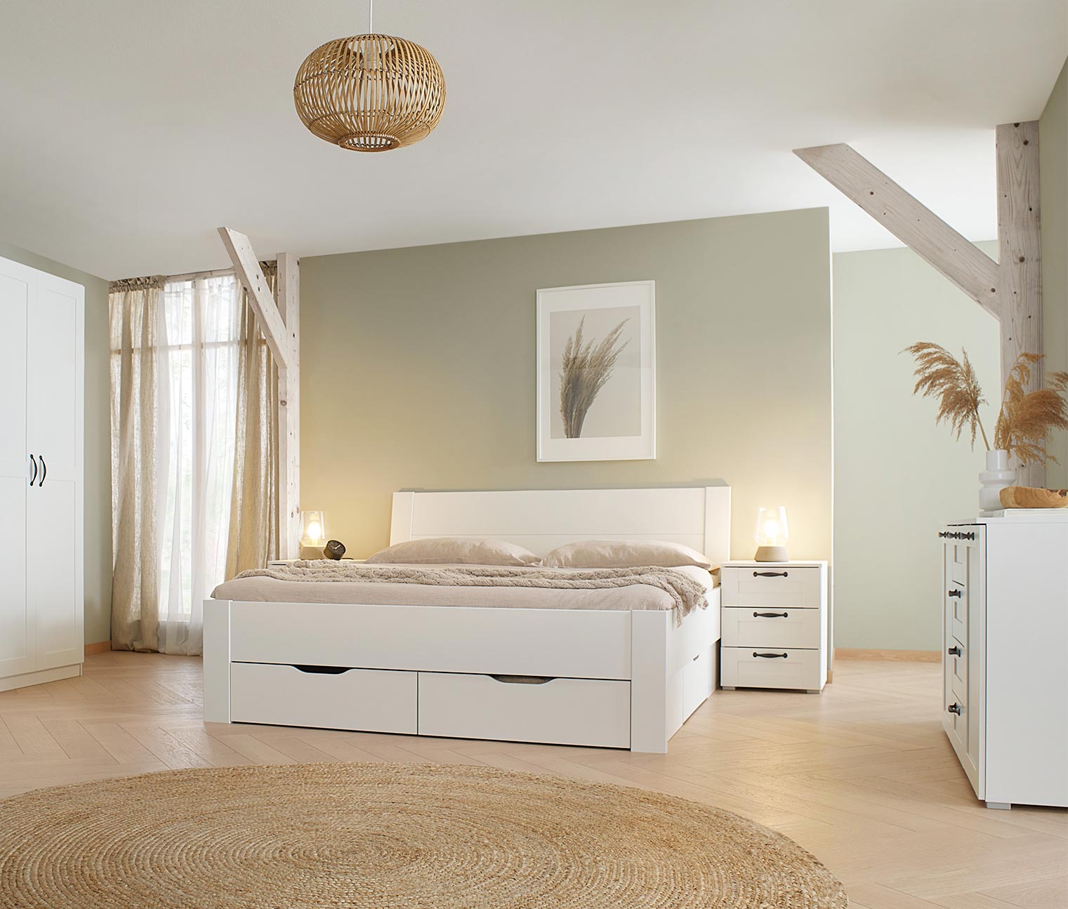 Thumbnail - rauch Bett »Aditio Beds« - 186x216x100cm - weiß - Holz