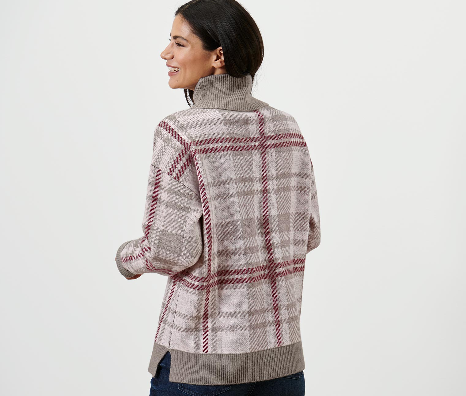 Thumbnail - Tchibo - Strickpullover mit Rollkragen - Damen - Gr. S - weiß/jacquard