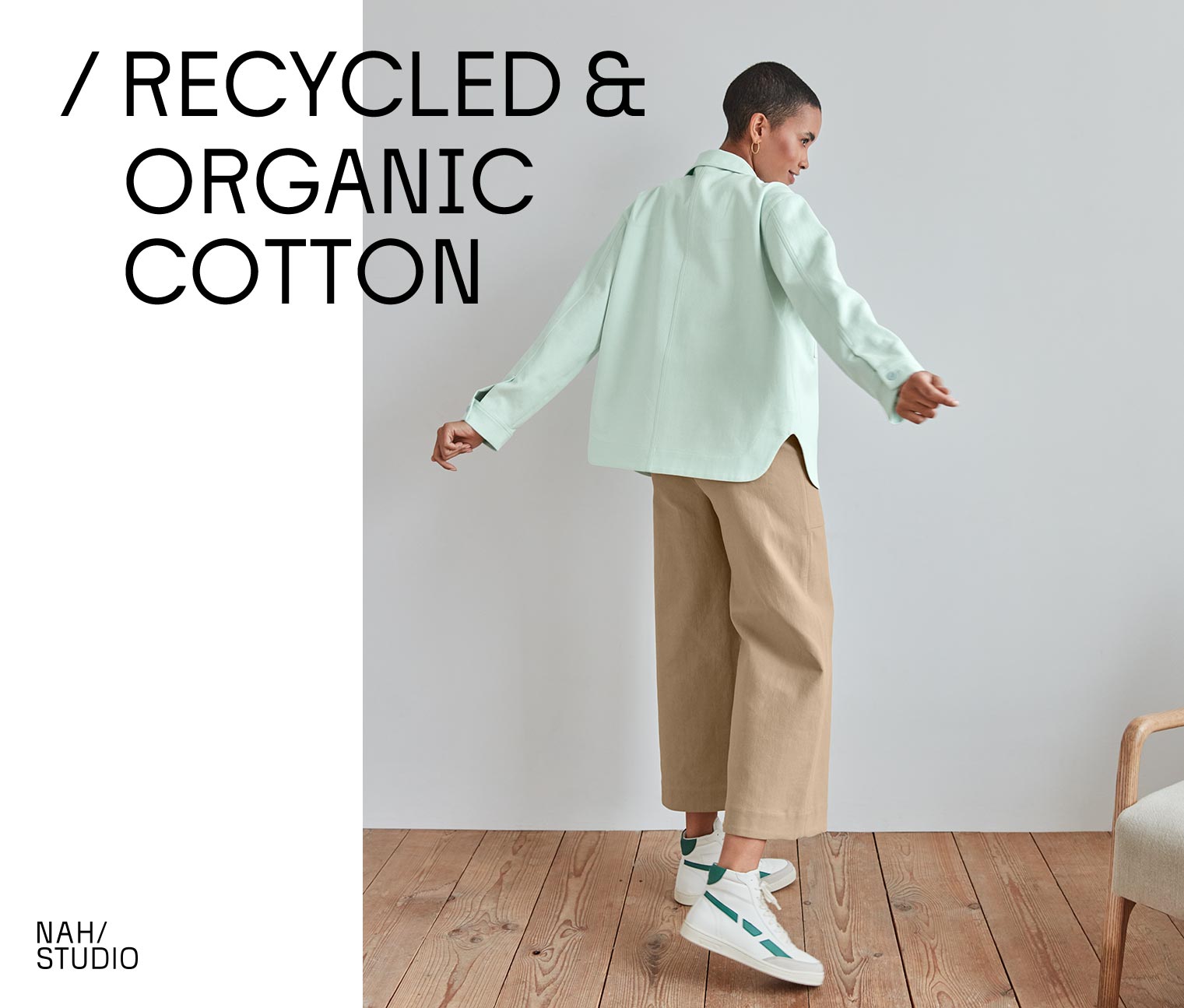 Thumbnail - Nah/Studio Blusenjacke - recycelte Baumwolle - Gr. 36 - blau