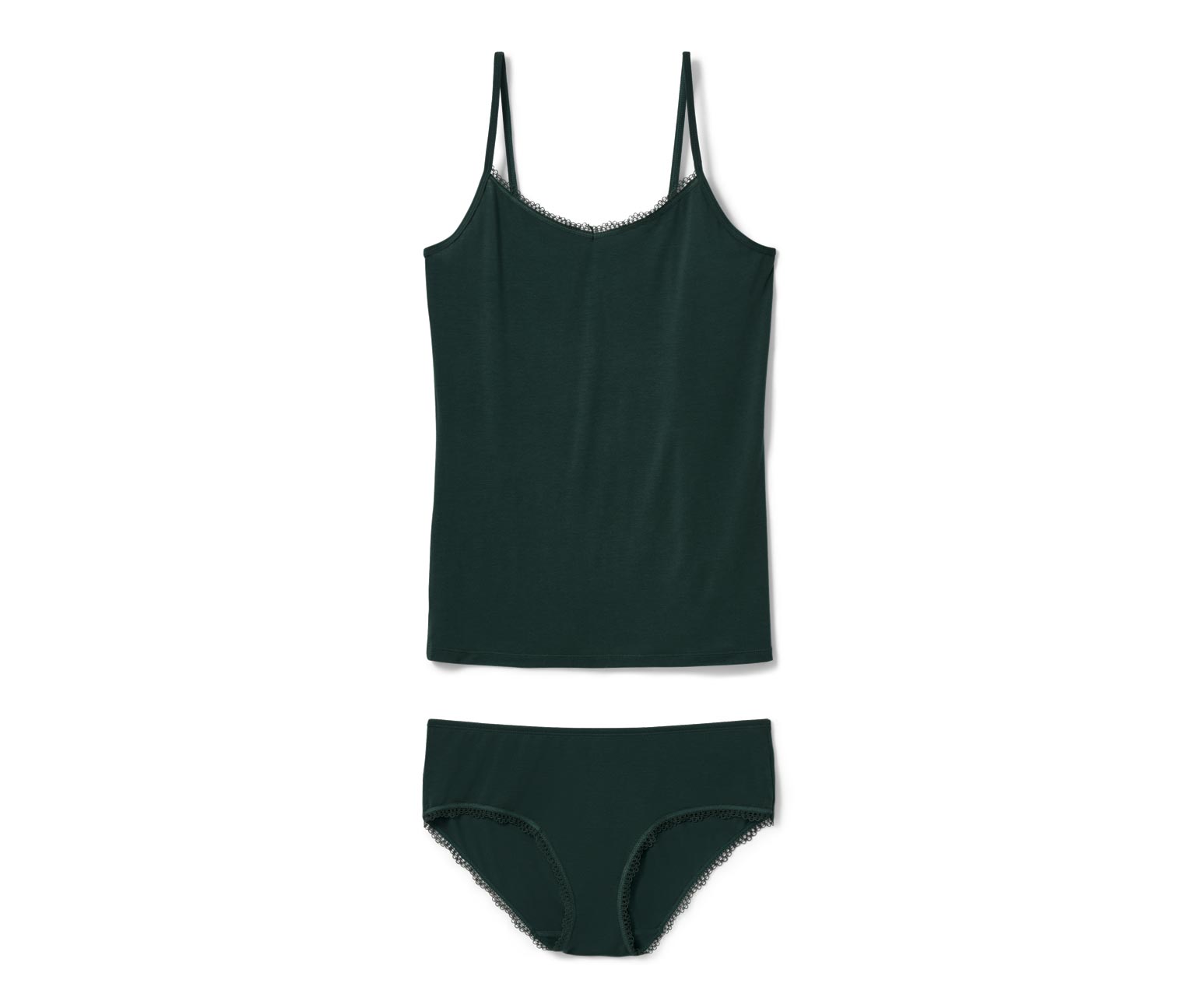 Thumbnail - Tchibo - Hemdchen-Slip-Set - Damen - Gr. L - dunkelgrün