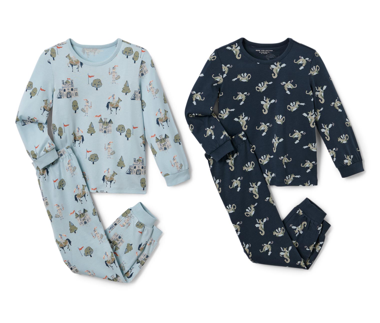 Thumbnail - Tchibo - 2 Kinder-Pyjamas - Herren - Gr. 86/92 - hellblau/print