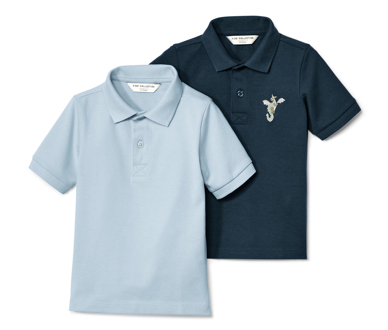 Thumbnail - Tchibo - 2 Kinder-Poloshirts aus Baumwoll-Piqué - Herren - Gr. 98/104 - hellblau