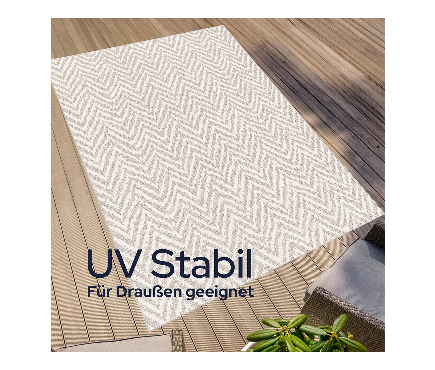 Thumbnail - Tchibo - Outdoor-Teppich »Ecru Flow« - beige