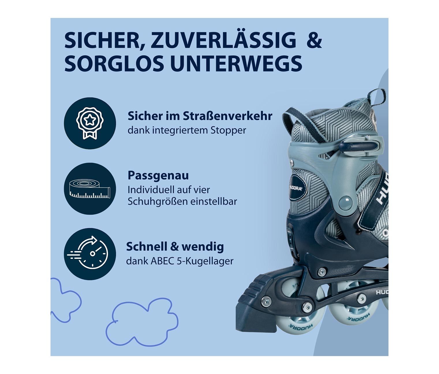 Thumbnail - Hudora Inline Skates »Leon 2.0« - blau