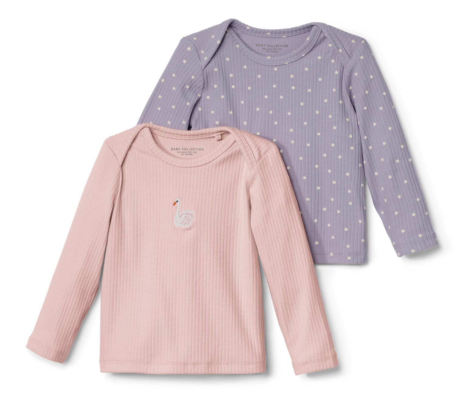 Thumbnail - Tchibo - 2 Baby-Langarmshirts mit Rippstruktur - Baby - Gr. 74/80 - weiß