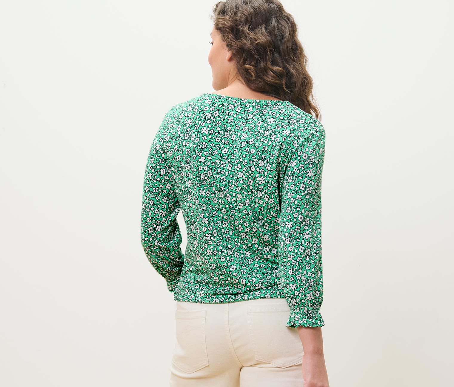 Thumbnail - Tchibo - Bedrucktes Blusenshirt - Damen - Gr. L - creme/print