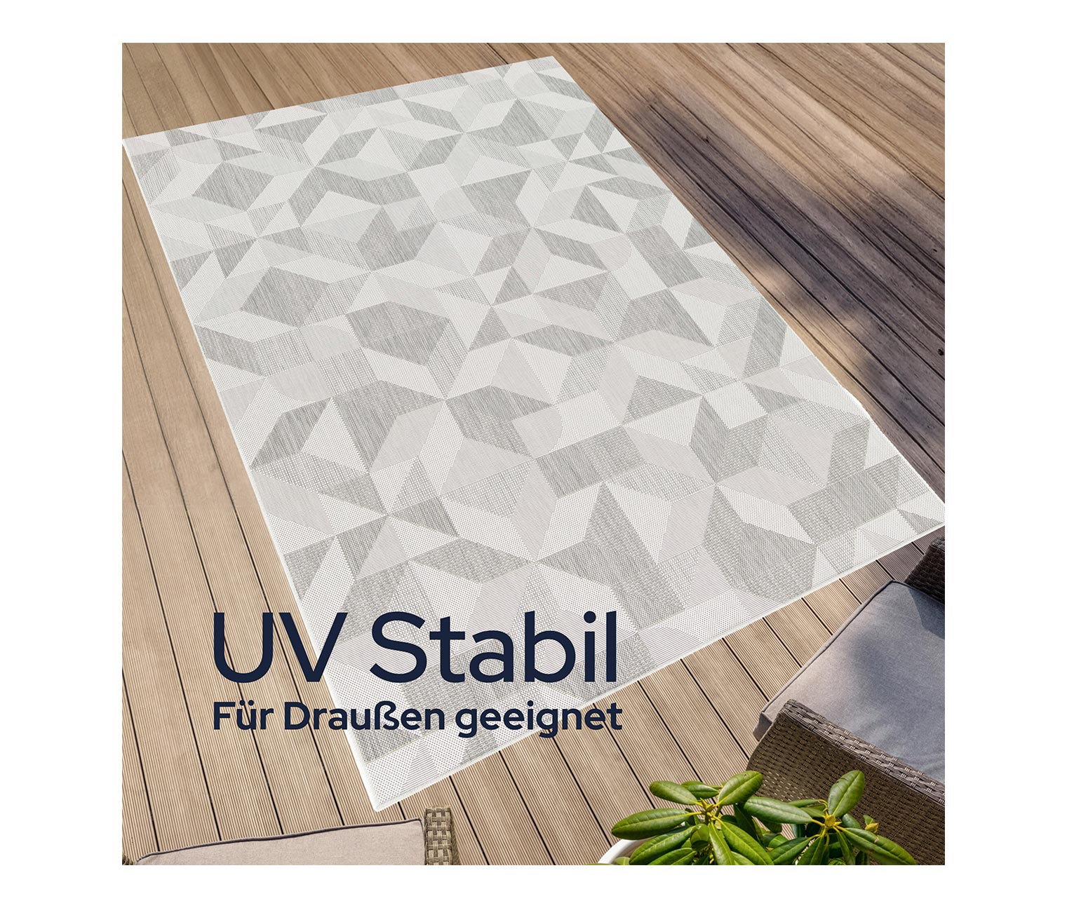 Thumbnail - Tchibo - Faltbarer Outdoor-Teppich im Mosaik-Design - beige