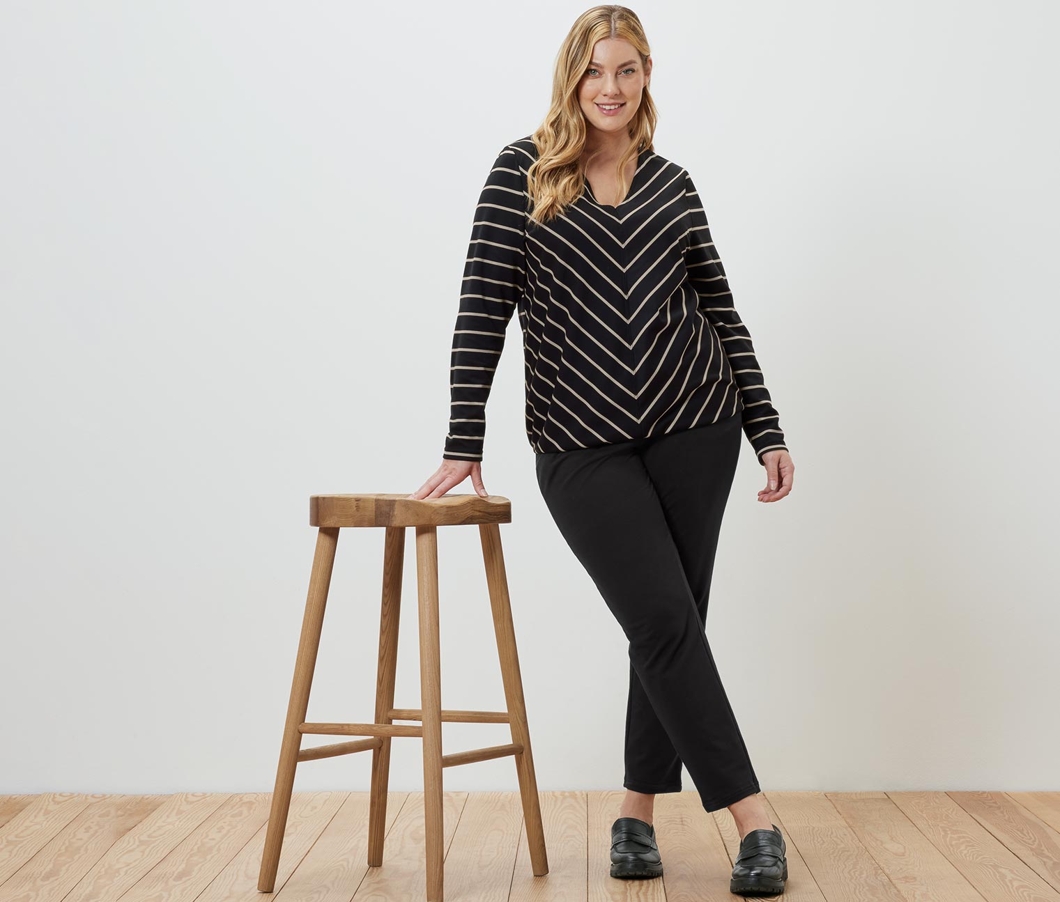 Thumbnail - Tchibo - Gestreiftes Blusenshirt aus Modal-Mix - Damen - Gr. L - weiß/gestreift