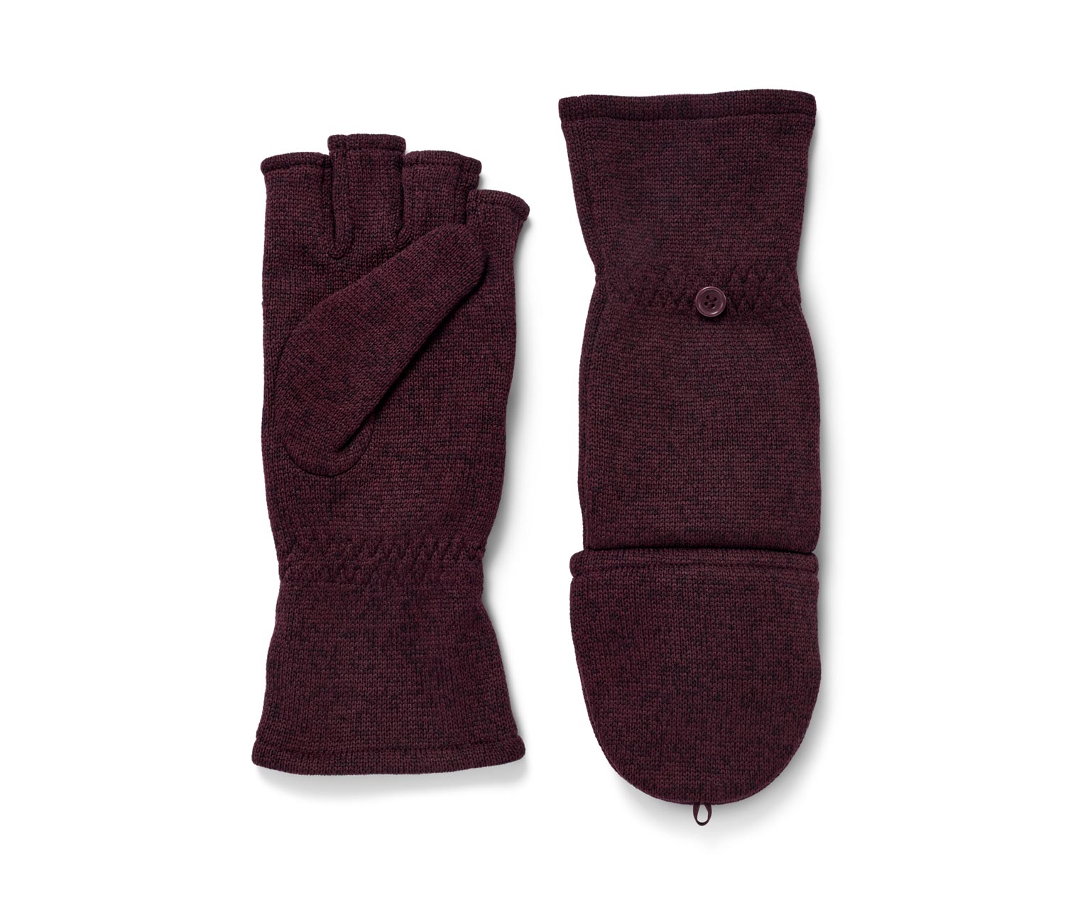 Thumbnail - Tchibo - Strickfleece-Klappfäustlinge - Herren - Gr. 7,5 - bordeaux