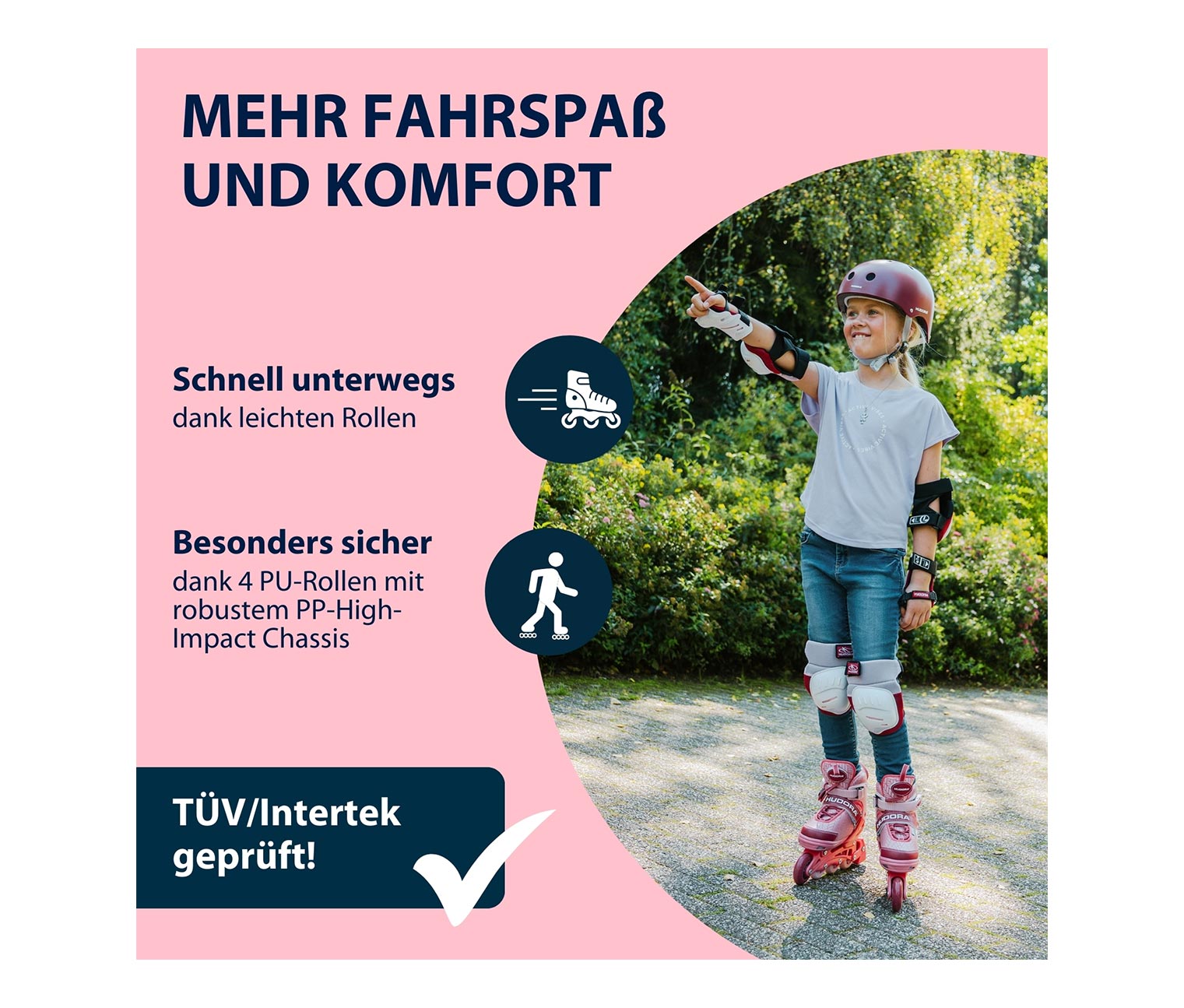 Thumbnail - Hudora Inline Skates »Mia 2.0« - weinrot