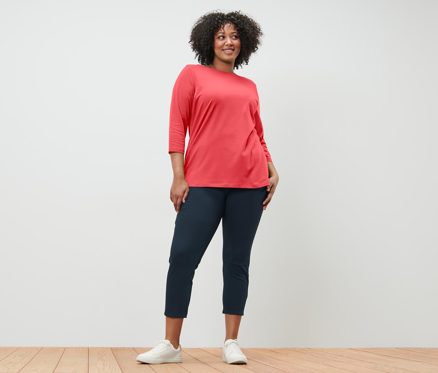 Thumbnail - Tchibo - Shirt mit 3/4-Arm - Damen - Gr. L - koralle