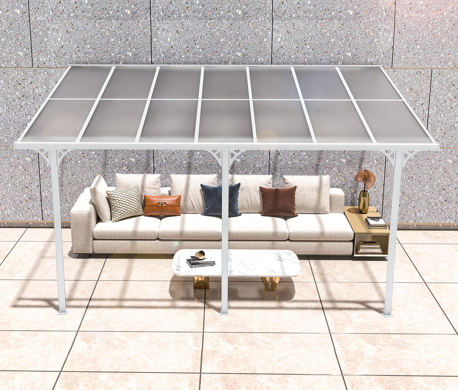 Thumbnail - Tchibo - Terrassenüberdachung - 435x300x270cm - weiß - Aluminium