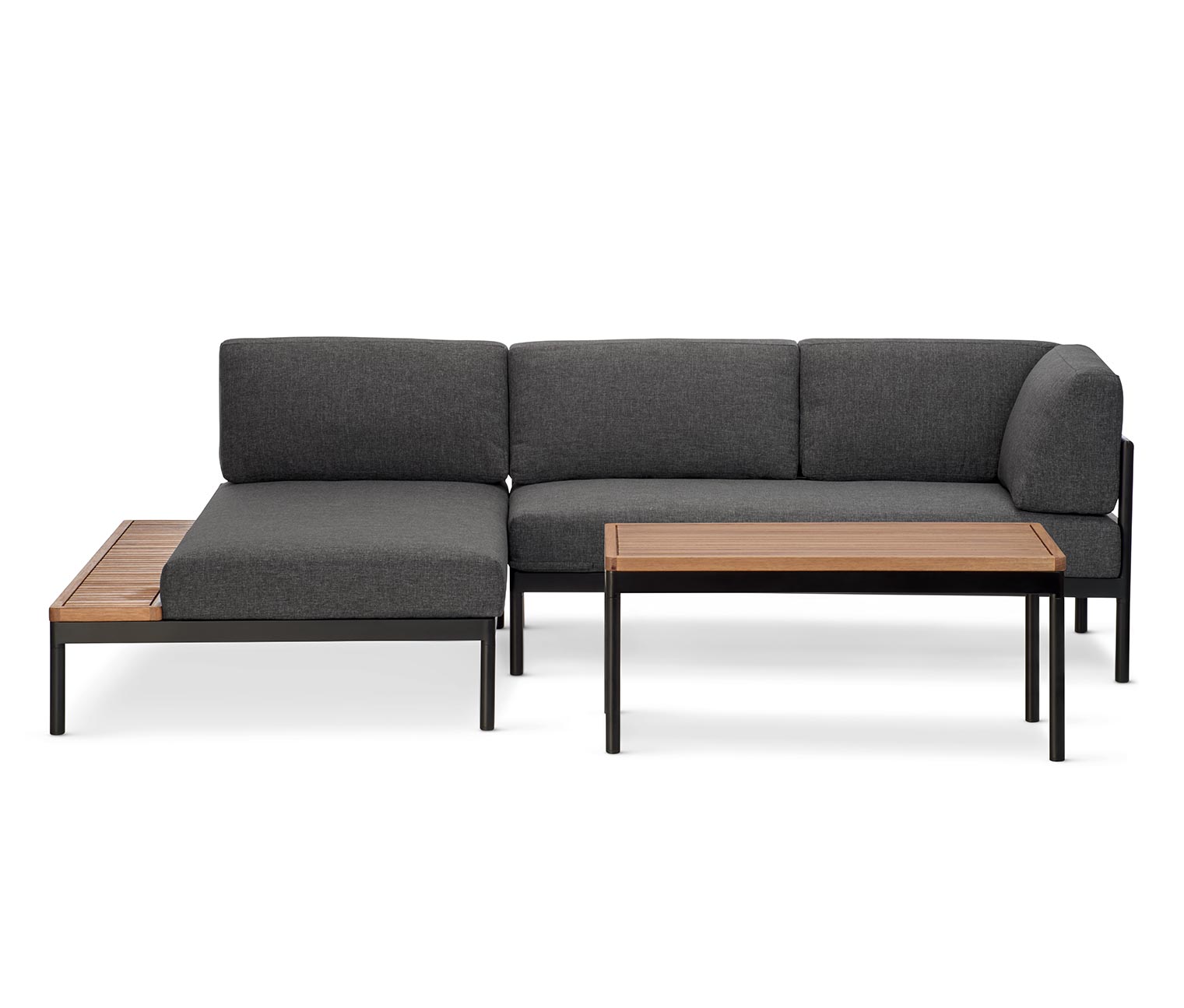 Thumbnail - Tchibo - Lounge-Ecke »Elin« - 250,5x151,5x77cm - anthrazit - Aluminium / Eukalyptus-Massivholz / Stahl