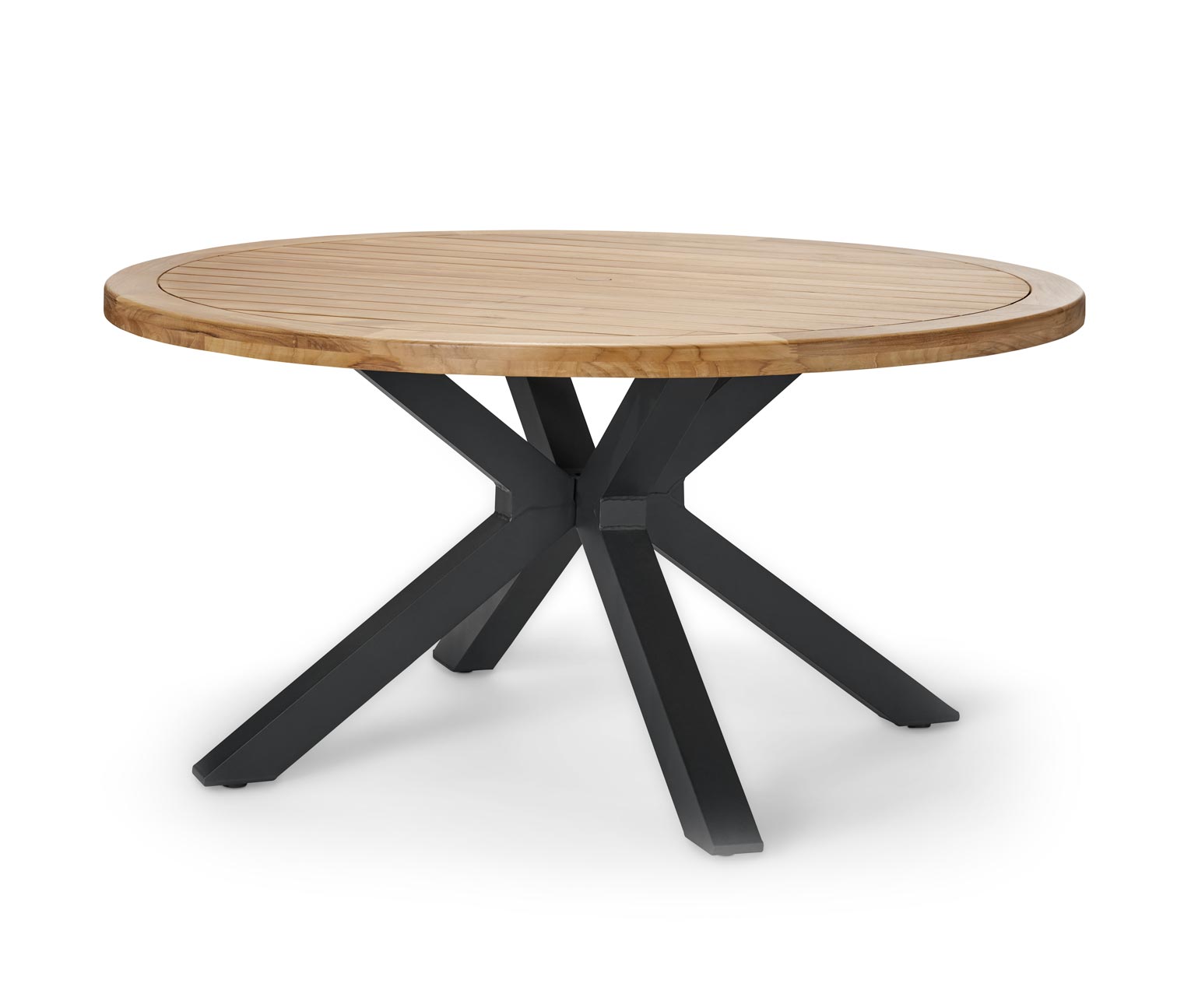 Thumbnail - Tchibo - Teak-Esstisch mit modernem X-Fuß - 1x84x158cm - schwarz - Holz / Aluminium / Stahl