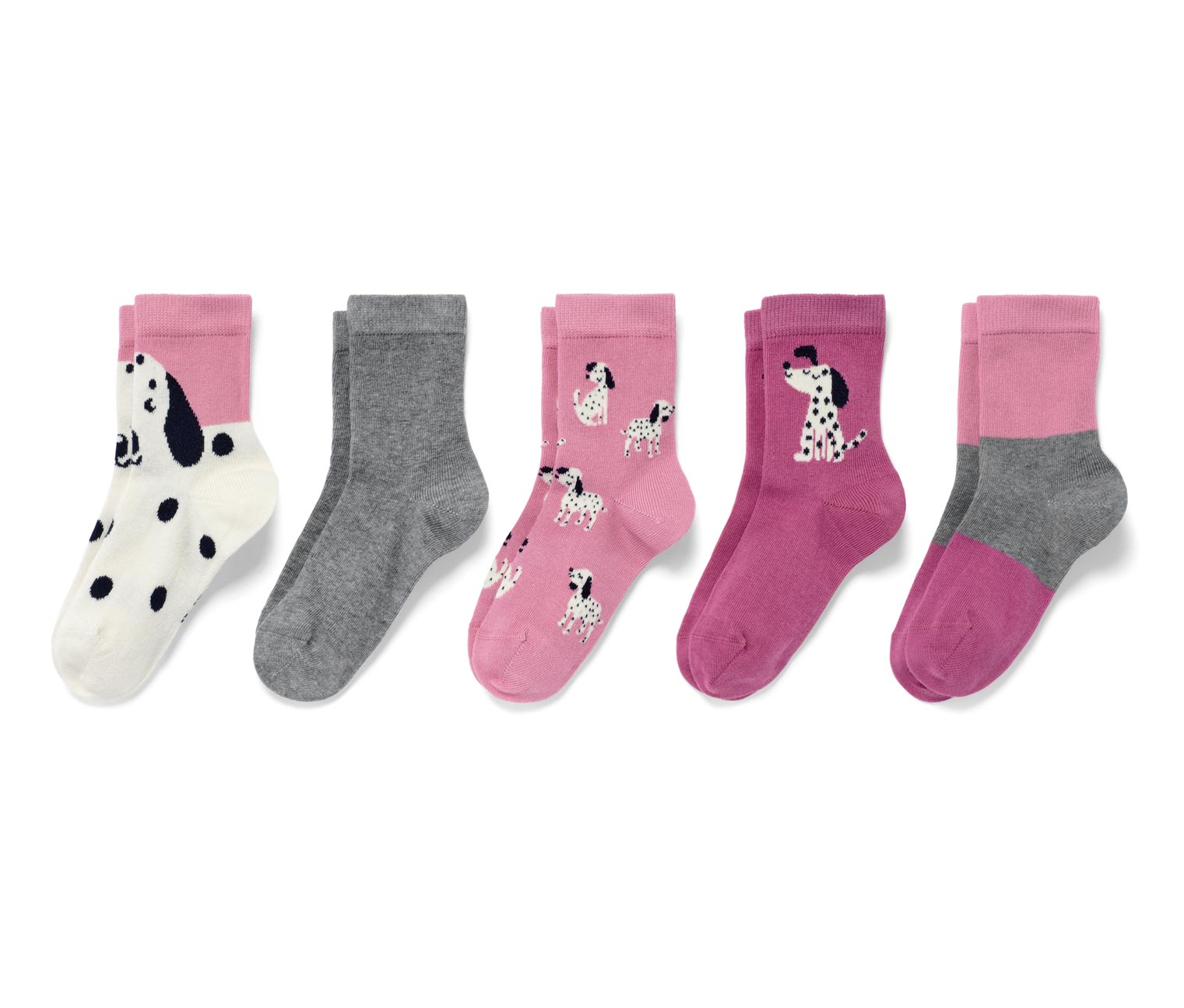 Thumbnail - Tchibo - 5 Paar Kinder-Socken - Gr. 23-26 - dunkelrosa/jacquard