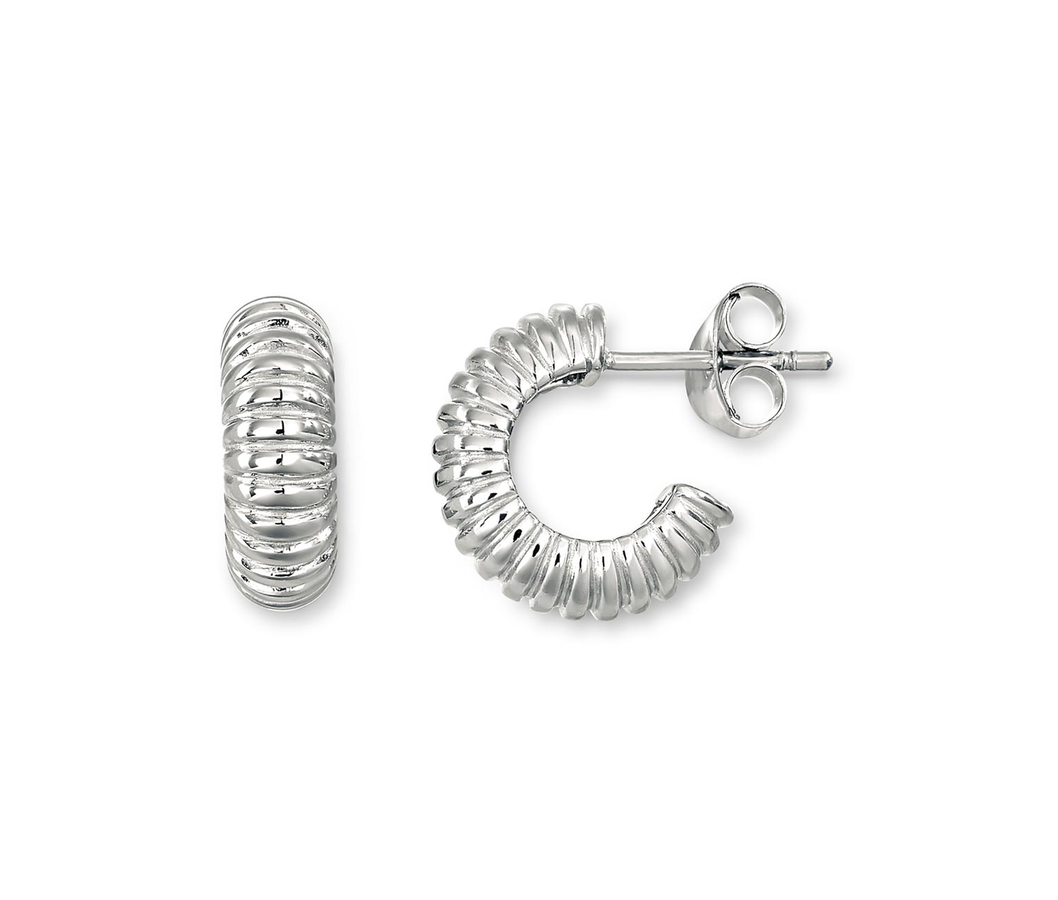 Thumbnail - Tchibo - 925 Silber Creolen Ribbed - silber