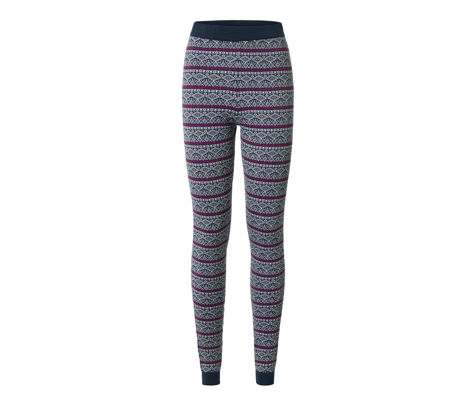 Thumbnail - Tchibo - Norweger-Strickleggings - Damen - Gr. S - dunkelblau/jacquard