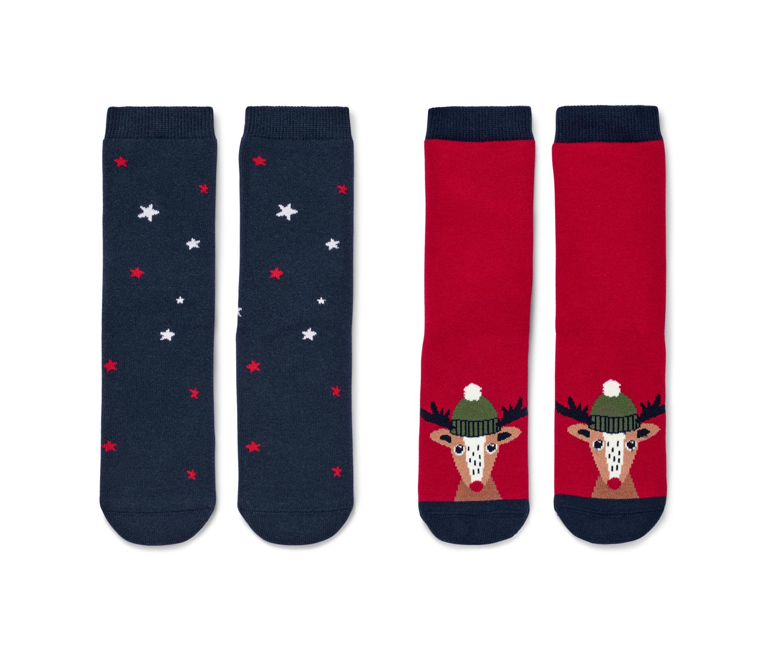 Thumbnail - Tchibo - 2 Paar Kleinkind-Antirutsch-Socken - Herren - Gr. 23-26 - dunkelblau/jacquard