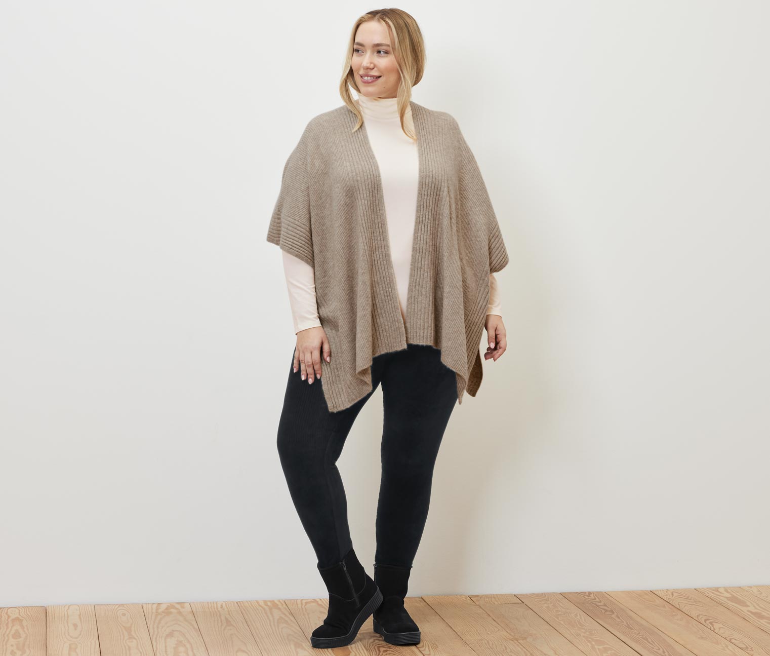 Thumbnail - Tchibo - Rollkragenshirt - Damen - Gr. L - creme