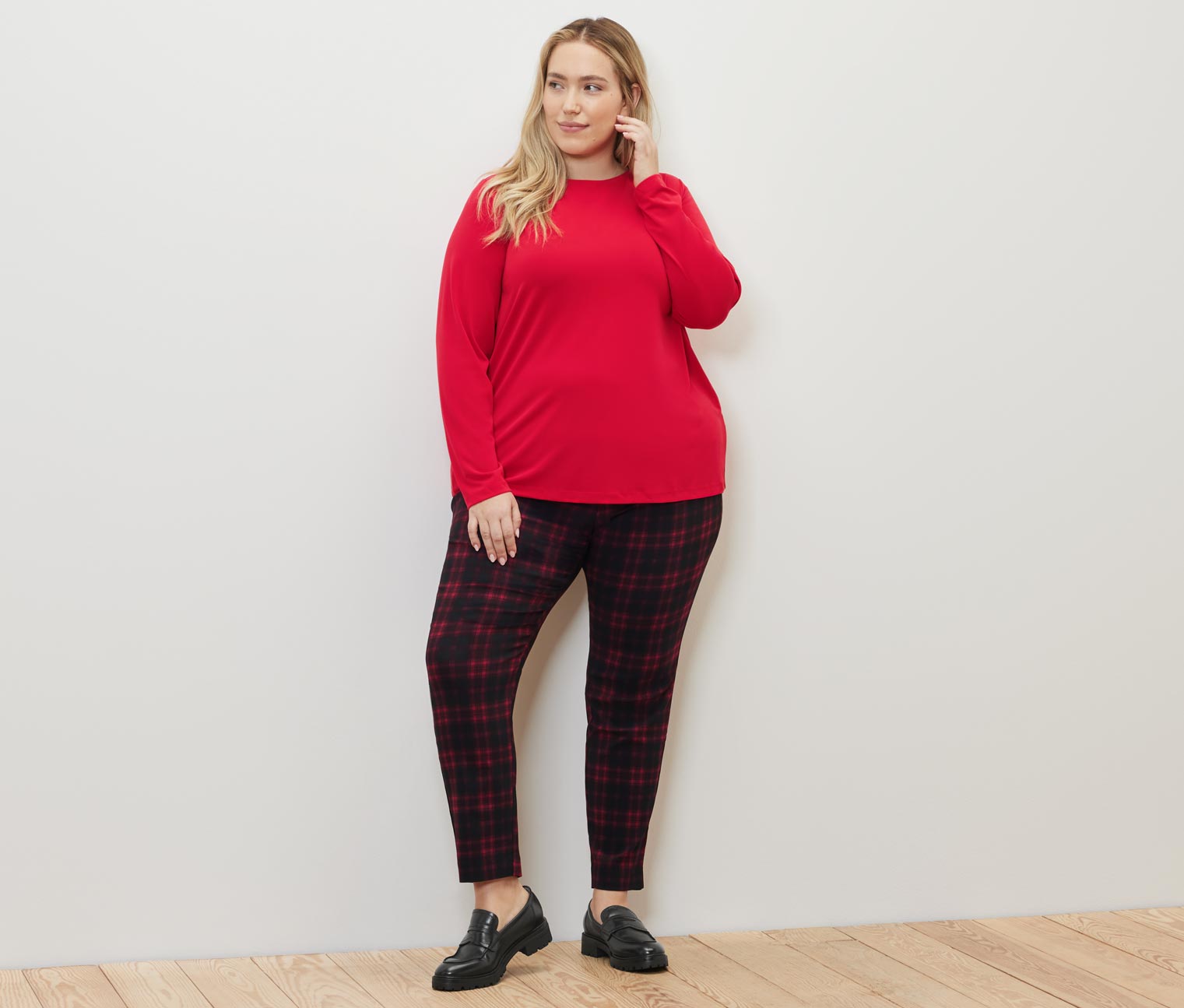 Thumbnail - Tchibo - Blusenshirt mit Raffung - Damen - Gr. XL - rot