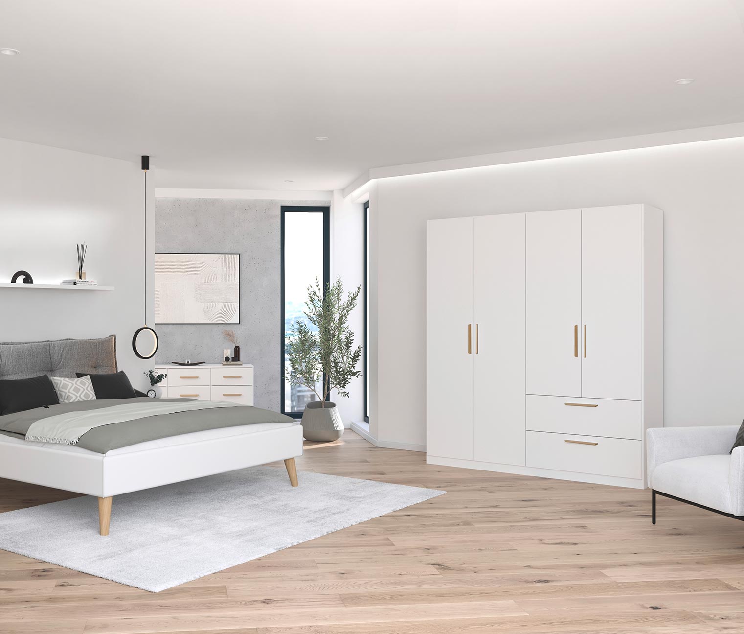 Thumbnail - rauch Drehtürenschrank »Skandi« - 226x54x210cm - braun - Holz