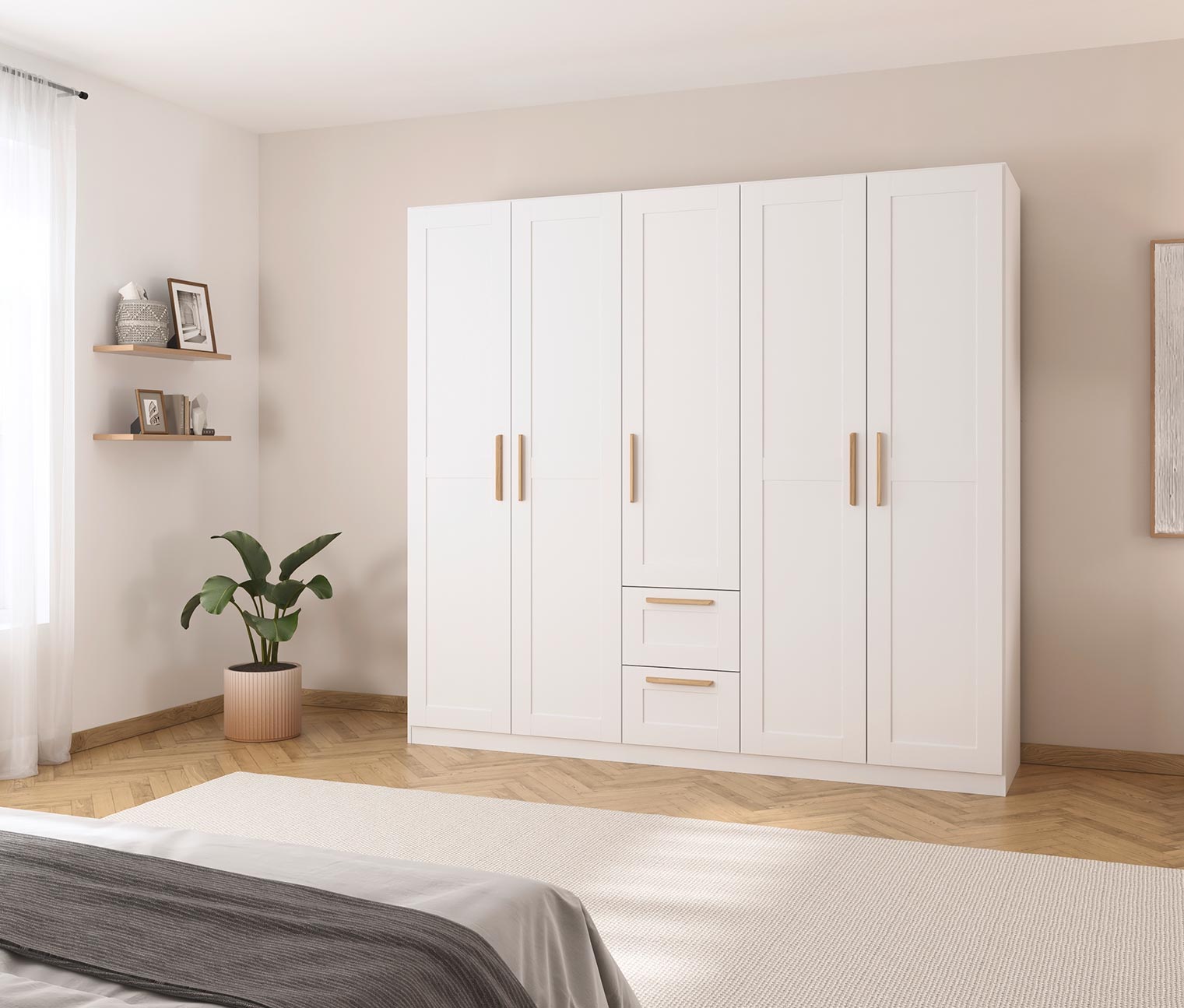 Thumbnail - rauch Drehtürenschrank »Quadra-Spin Country« - 226x54x210cm - braun - Holz