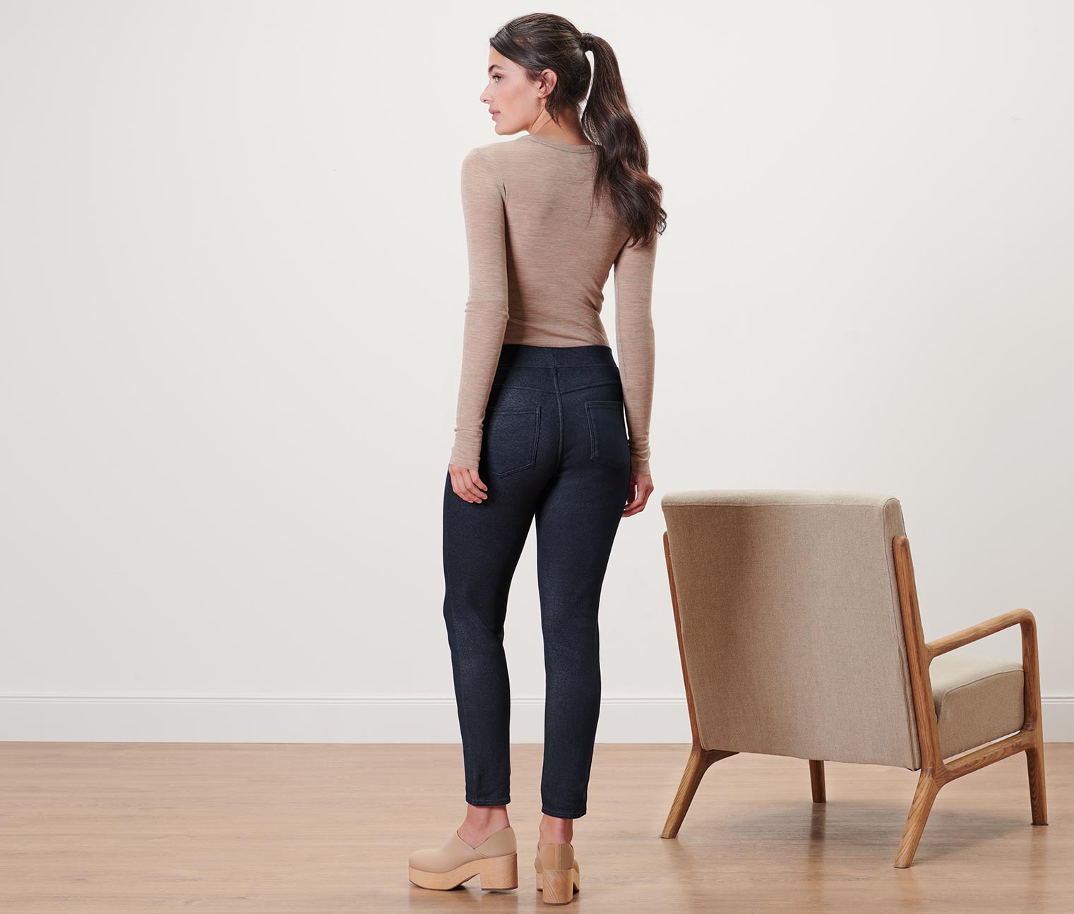 Thumbnail - Tchibo - Gefütterte Leggings in Jeansoptik - Damen - Gr. L - dunkelblau