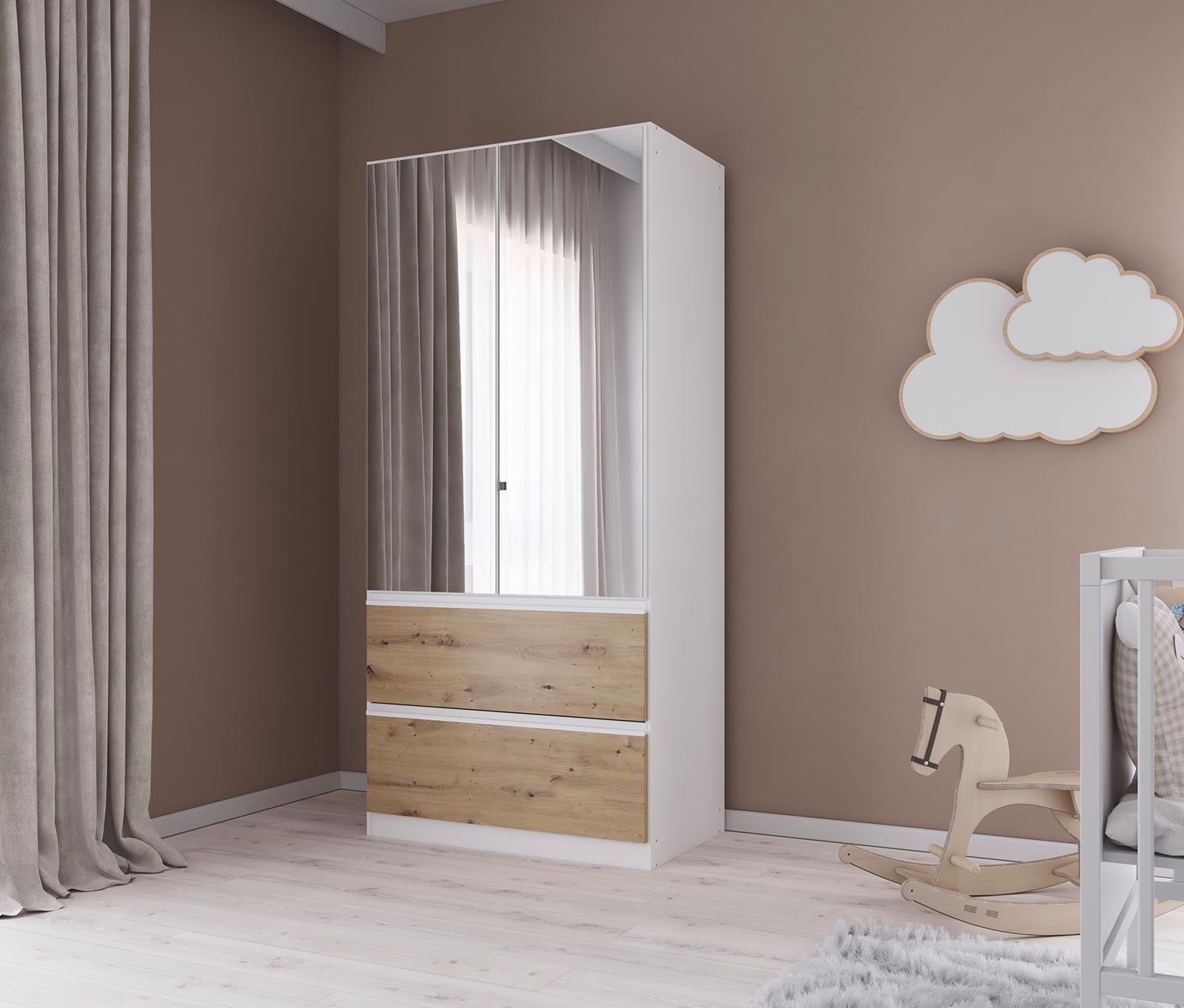 Thumbnail - rauch Kleiderschrank »Joel« - 91x54x197cm - braun - Holz
