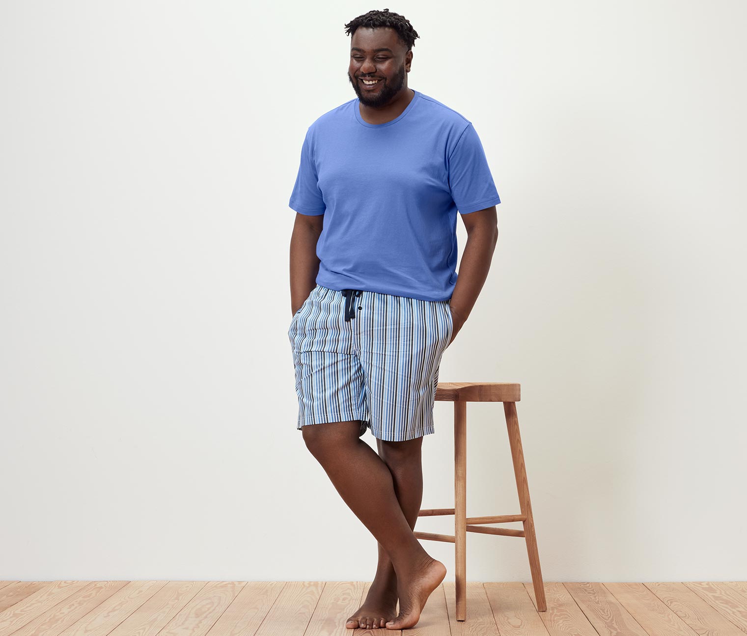 Thumbnail - Tchibo - Shorty-Pyjama - Herren - Gr. XXL - weiß/gestreift