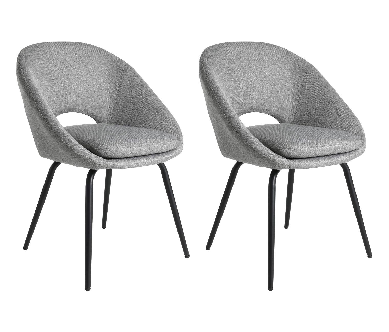 Thumbnail - Eglo 2er-Set Stühle »GuaGua« - 53x56x80cm - schwarz - Metall / Polyester
