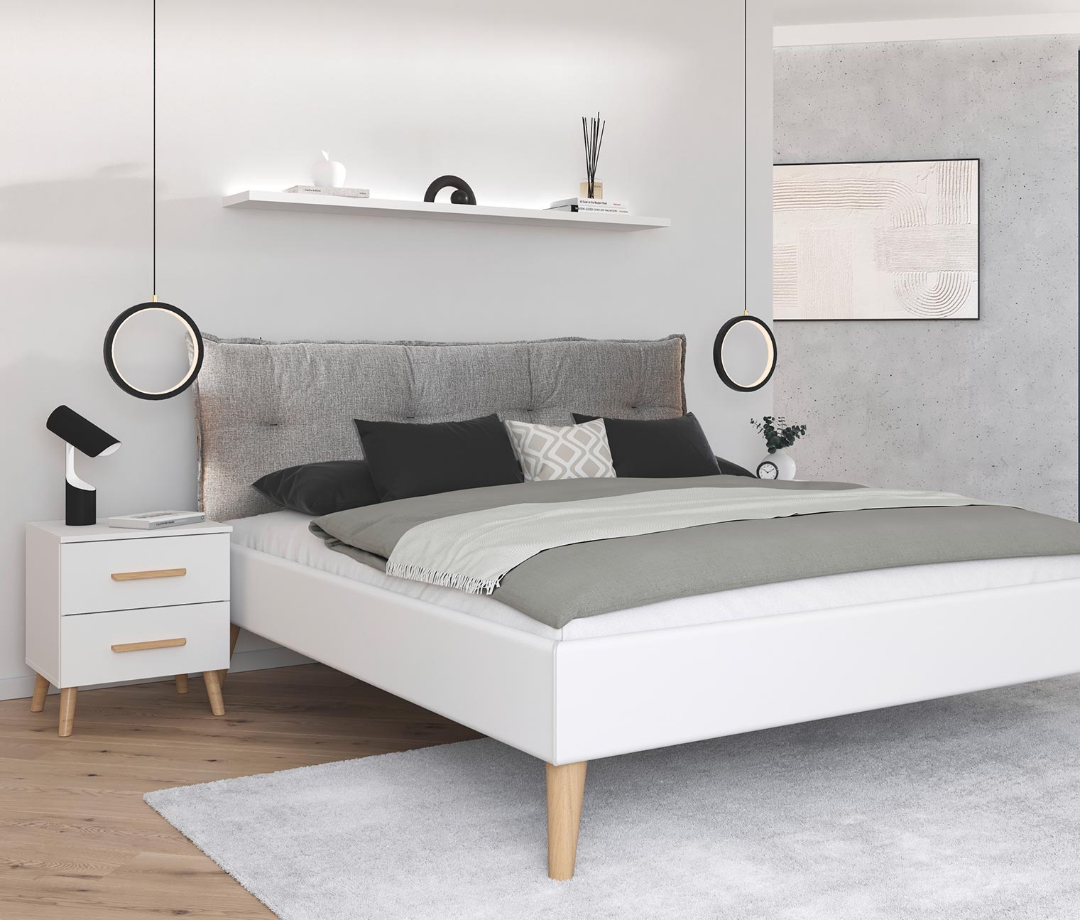Thumbnail - rauch Bett »Skandi« 180 x 200 cm - 193x219x109cm - braun - Holz