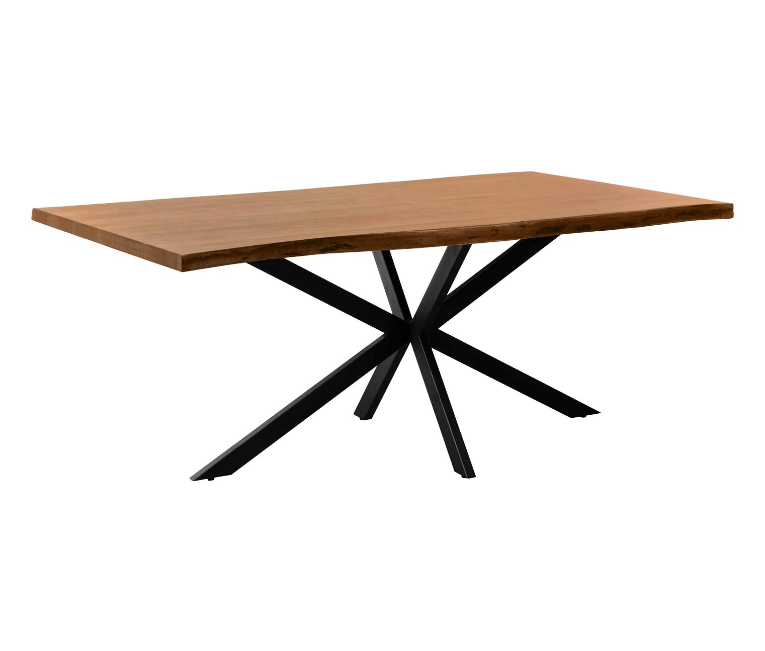 Thumbnail - Eglo Tisch mit gekreuzten Beinen - 180x90x76cm - hellbraun - Akazienholz / Metall