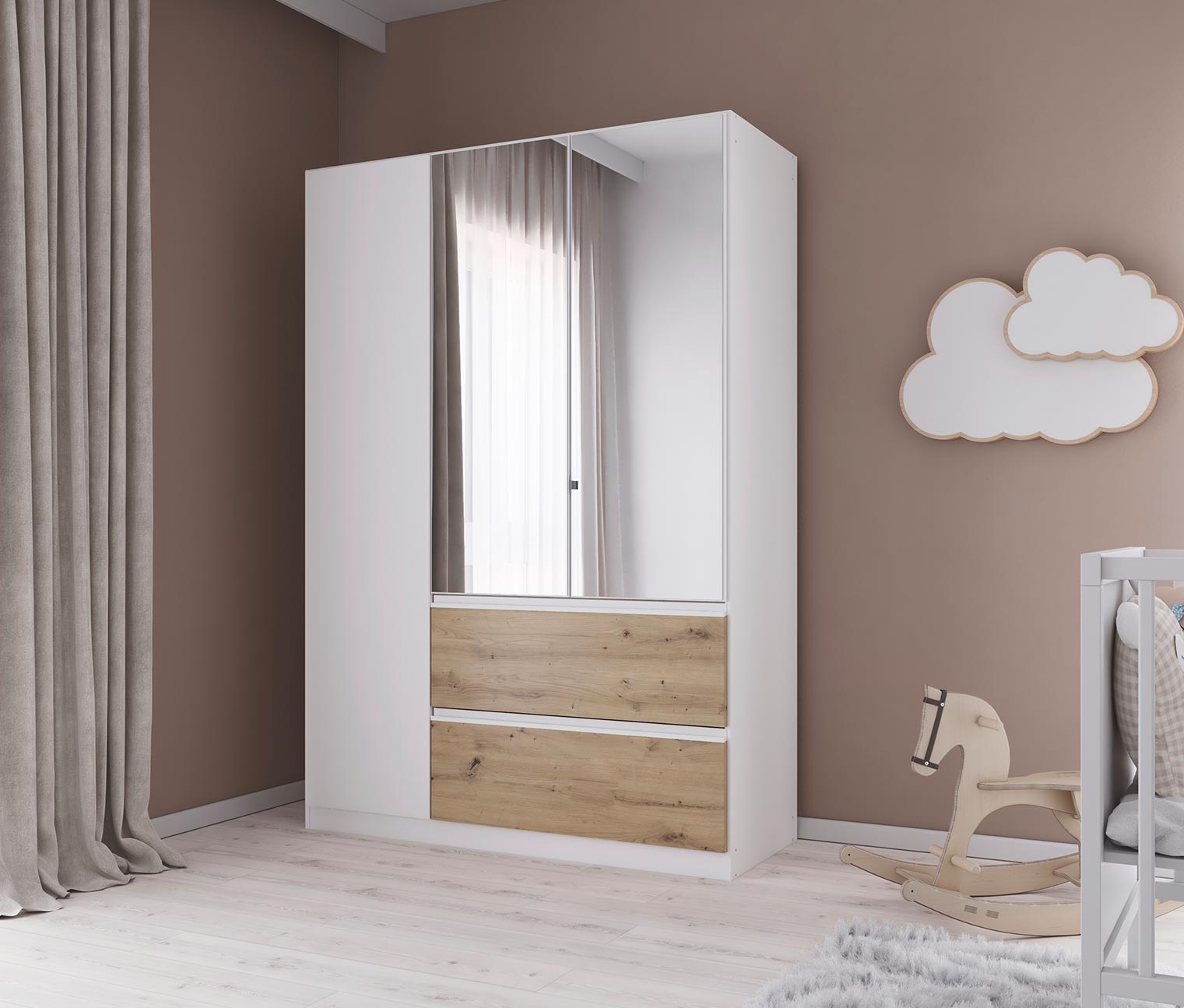 Thumbnail - rauch Kleiderschrank »Joel« - 136x54x197cm - braun - Holz