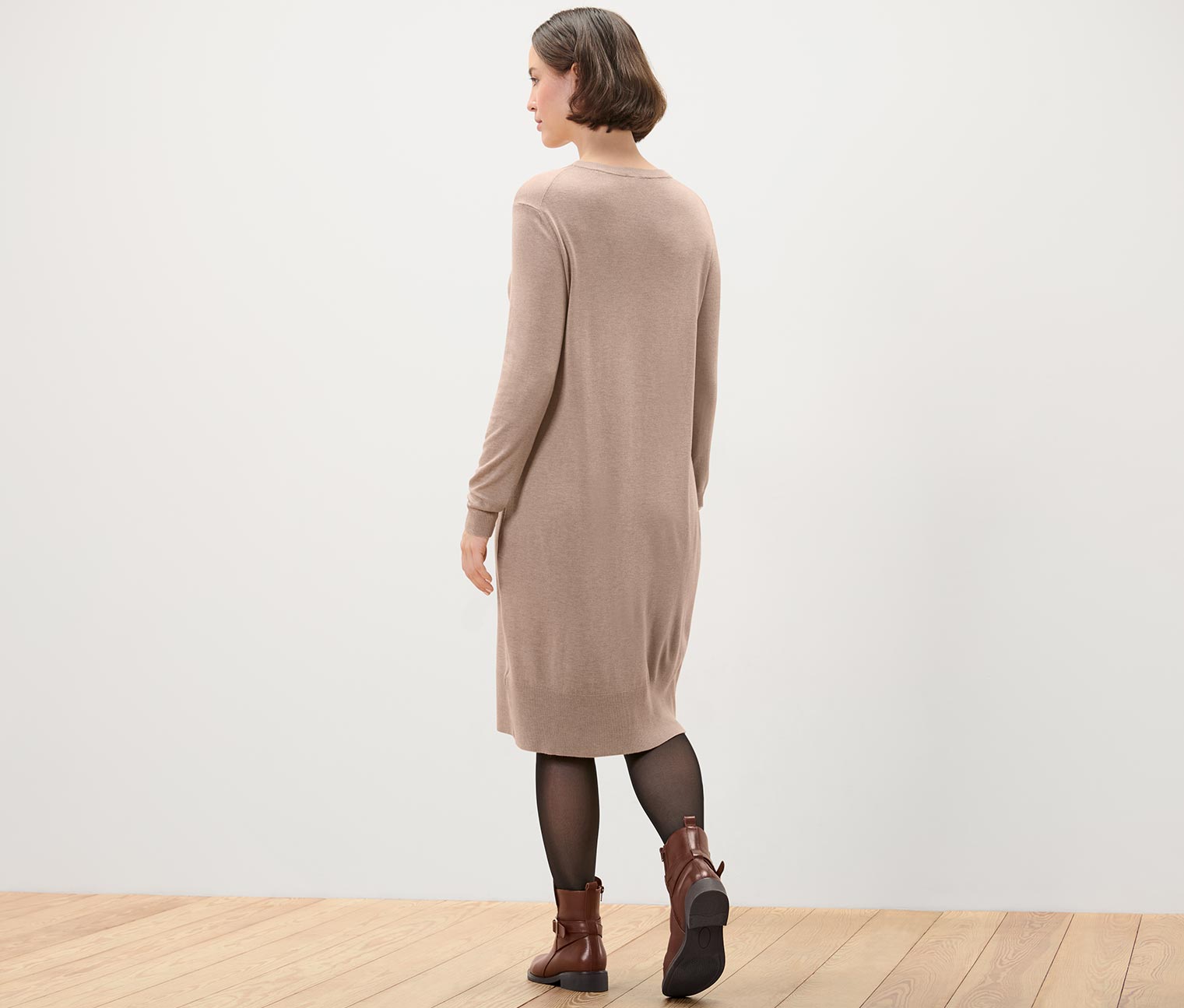 Thumbnail - Tchibo - Feinstrickkleid - Damen - Gr. L - beige