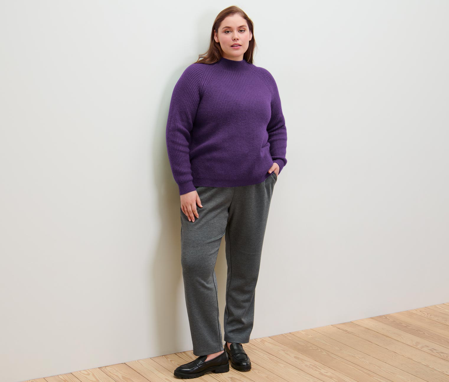Thumbnail - Tchibo - Grobstrickpullover mit Stehkragen - Damen - Gr. S - lila