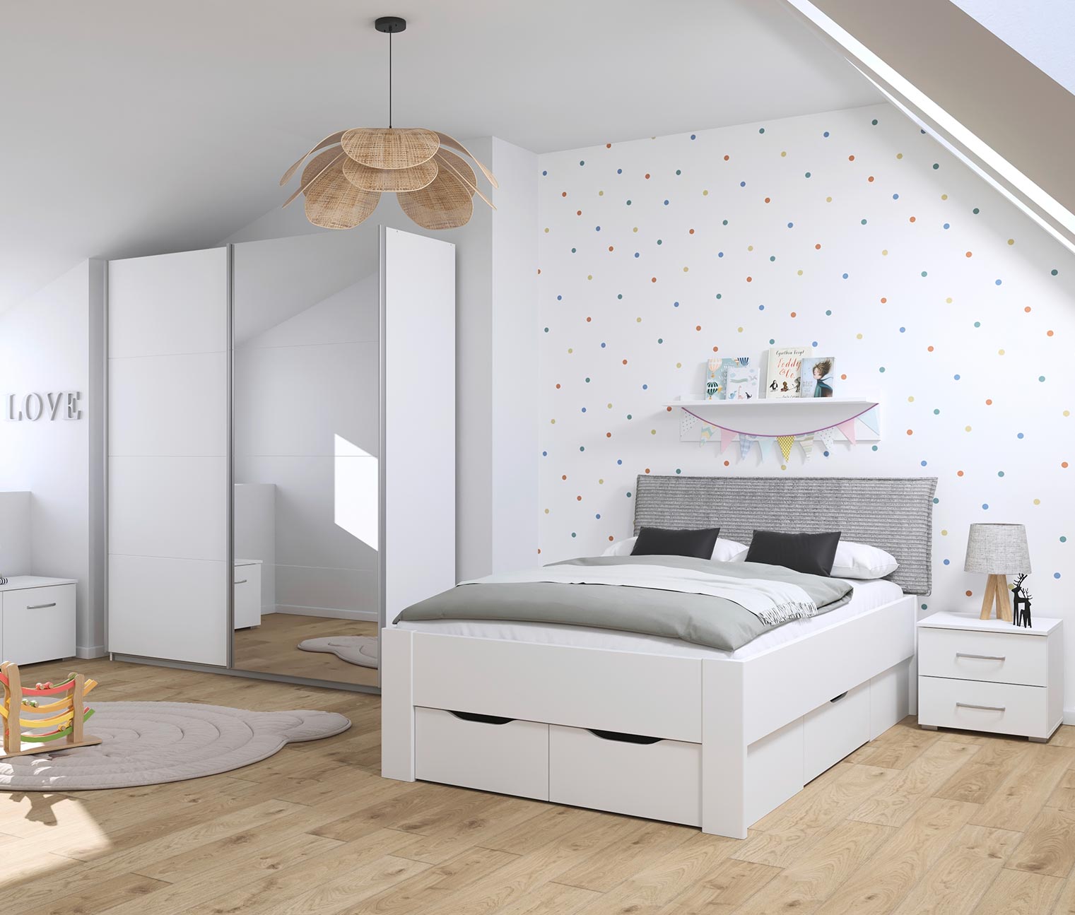 Thumbnail - rauch Bett »Aditio Beds« - 126x216x100cm - weiß - Holz
