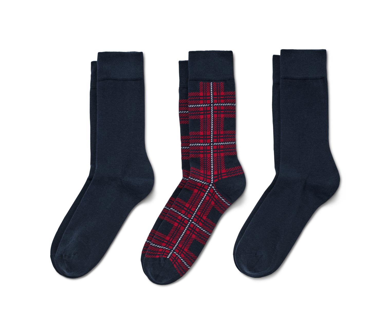 Thumbnail - Tchibo - 3 Paar Socken - Herren - Gr. 41-43 - dunkelblau/kariert