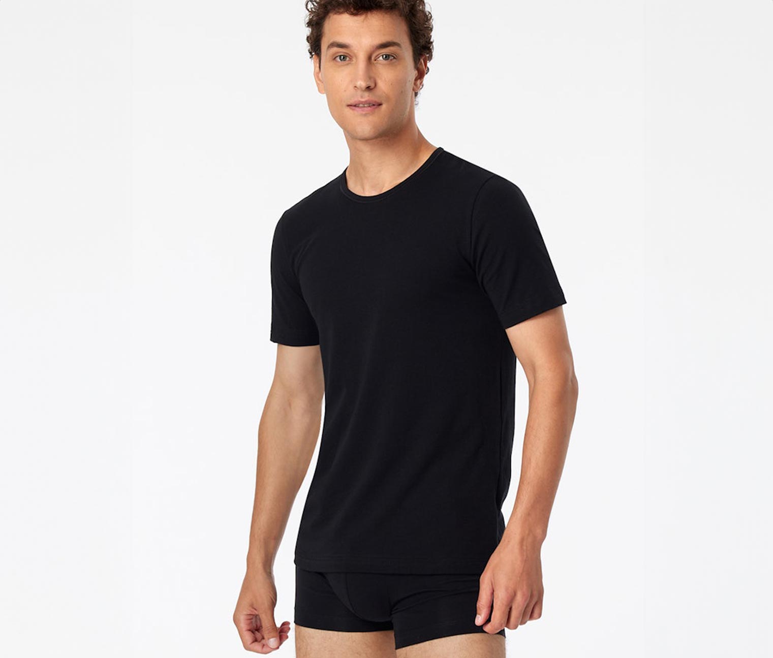 Thumbnail - 2 Schiesser T-Shirts mit Bio-Baumwolle - Herren - Gr. M/5 - schwarz