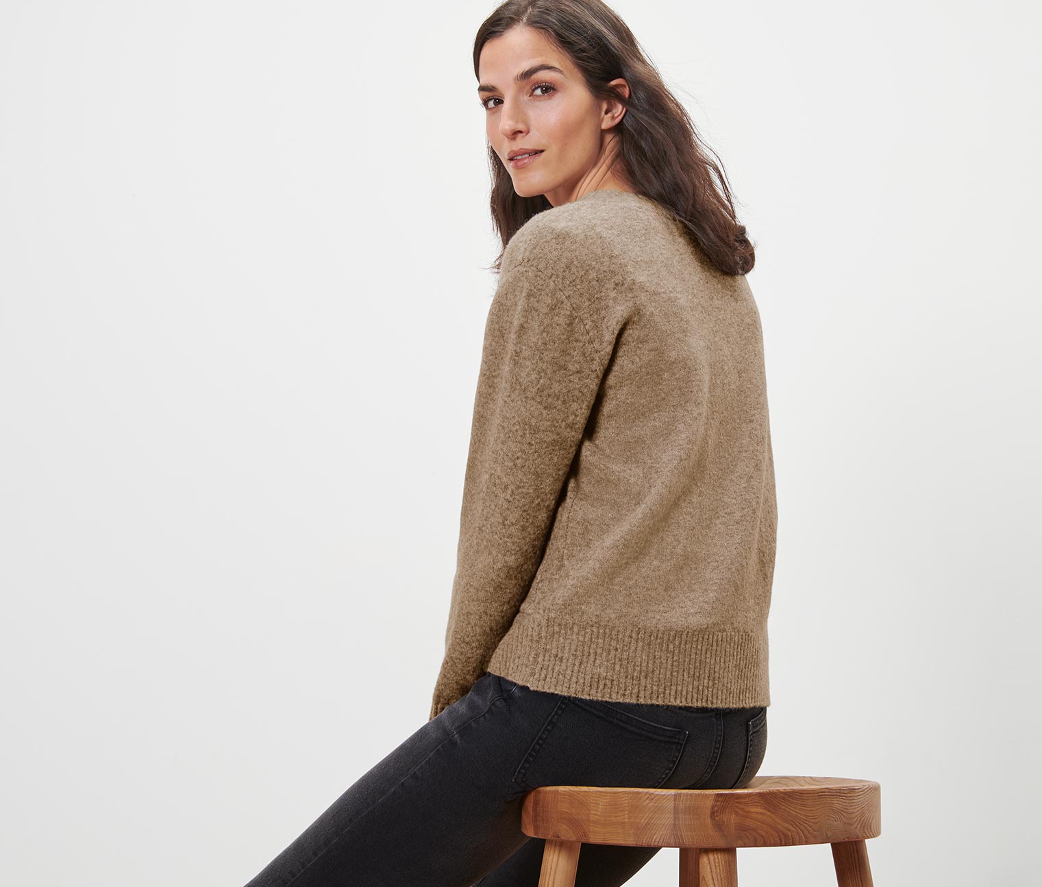 Thumbnail - Tchibo - Strickjacke mit Wolle - Damen - Gr. S - braun