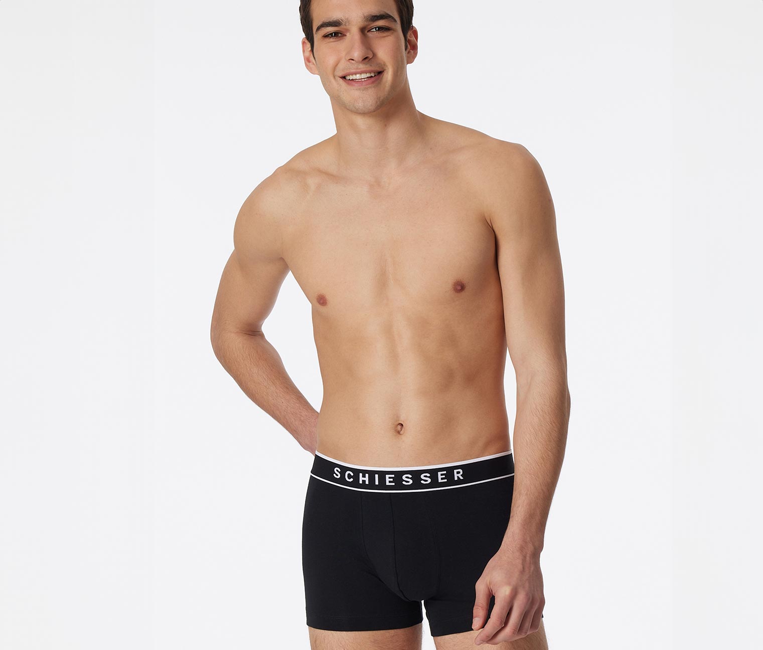 Thumbnail - 3 Schiesser Shorts mit Bio-Baumwolle - Herren - Gr. S/4 - schwarz