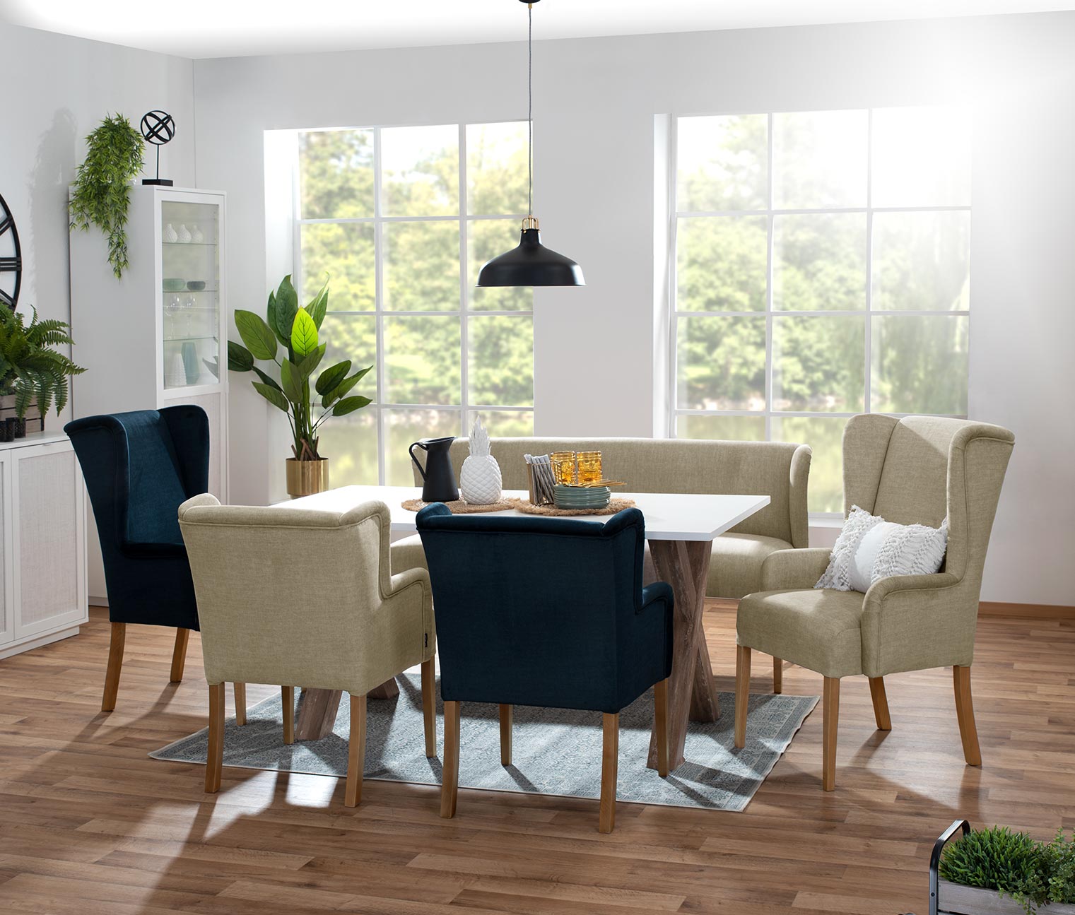Thumbnail - Tchibo - Polsterbank »Hendrick« - 164x64x88cm - beige - Polyester / Buchenholz