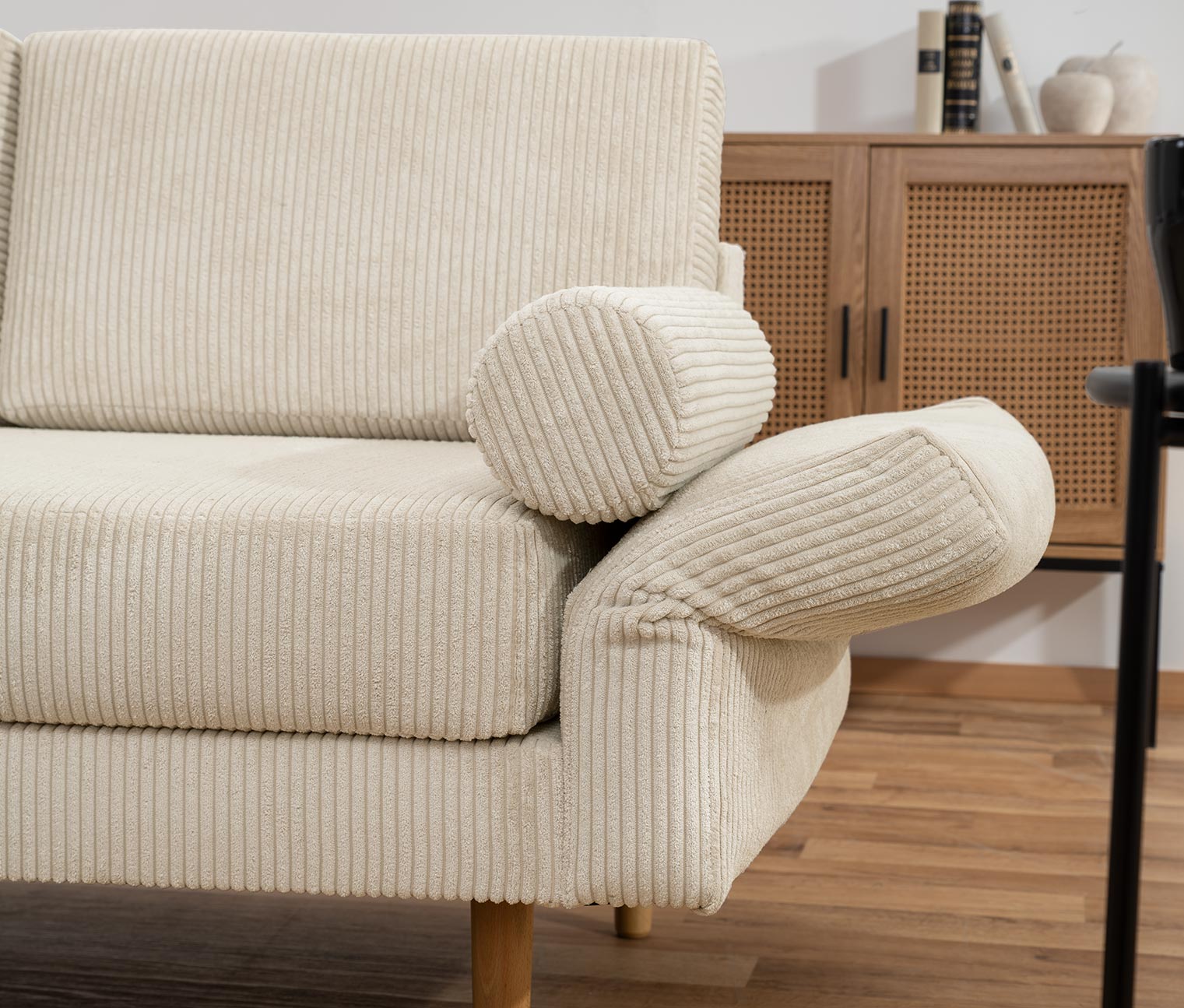 Thumbnail - Tchibo - Cord-Recamiere »Ivo« - 190x87x81cm - braun - Polyester / Buchenholz / Holz