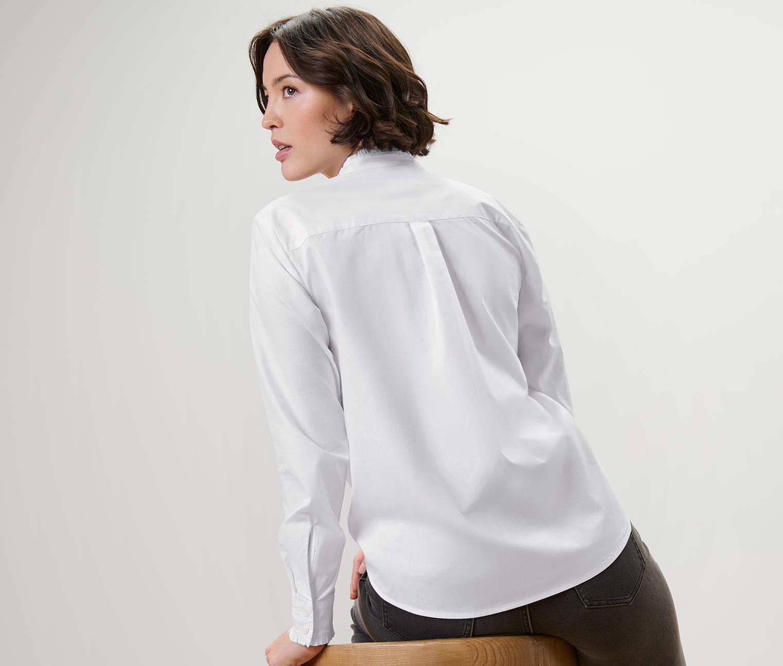 Thumbnail - Tchibo - Bluse mit Rüschendetail - Damen - Gr. 48 - weiß