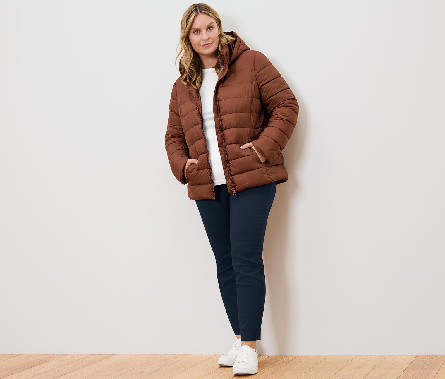 Thumbnail - Tchibo - Steppjacke mit Kapuze - Damen - Gr. 38 - cognac